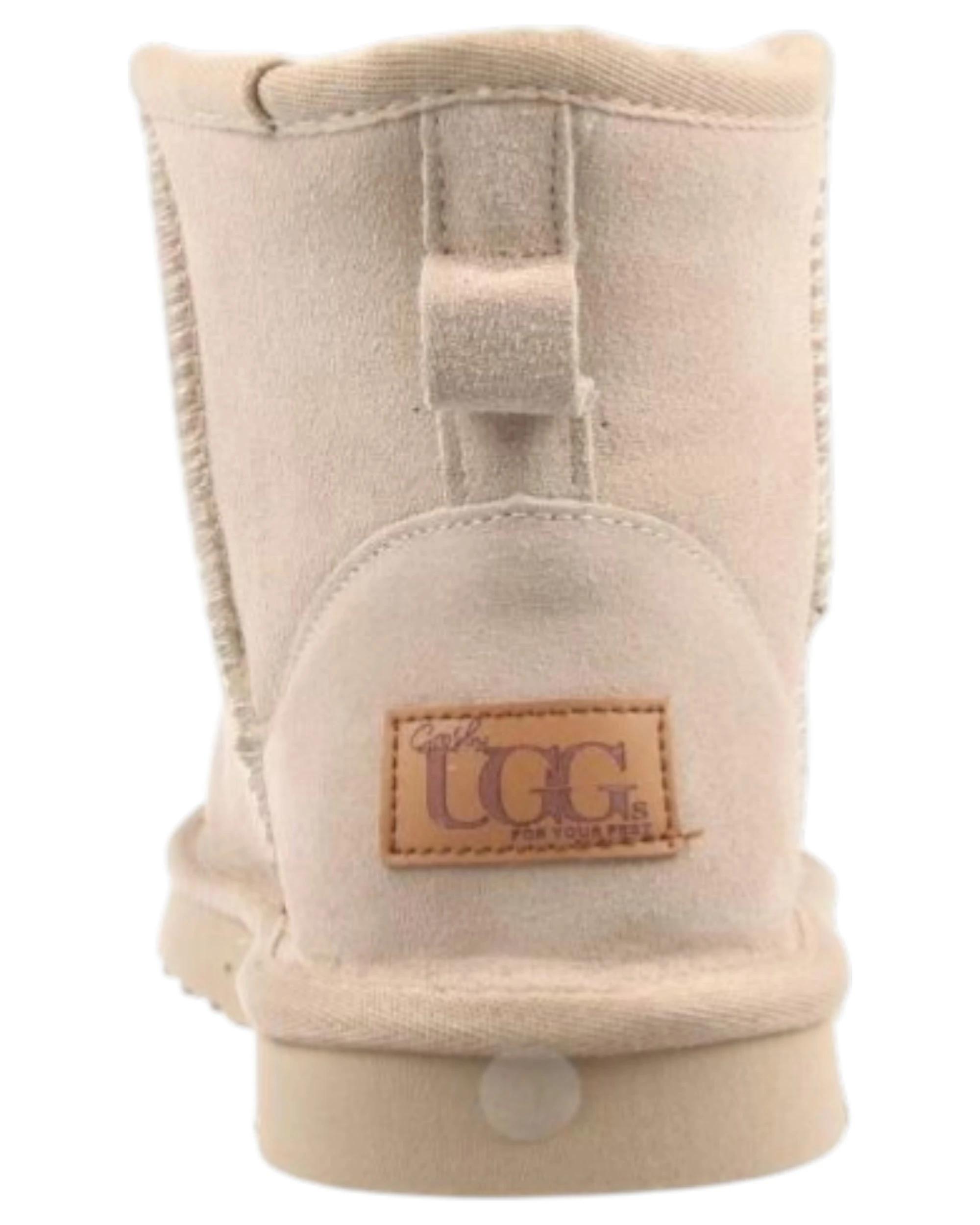 2 Grosby Ugg Boots Suede Womens Leather Sheepskin Jillaroo Slippers Beige BEIGE, 2 of 3