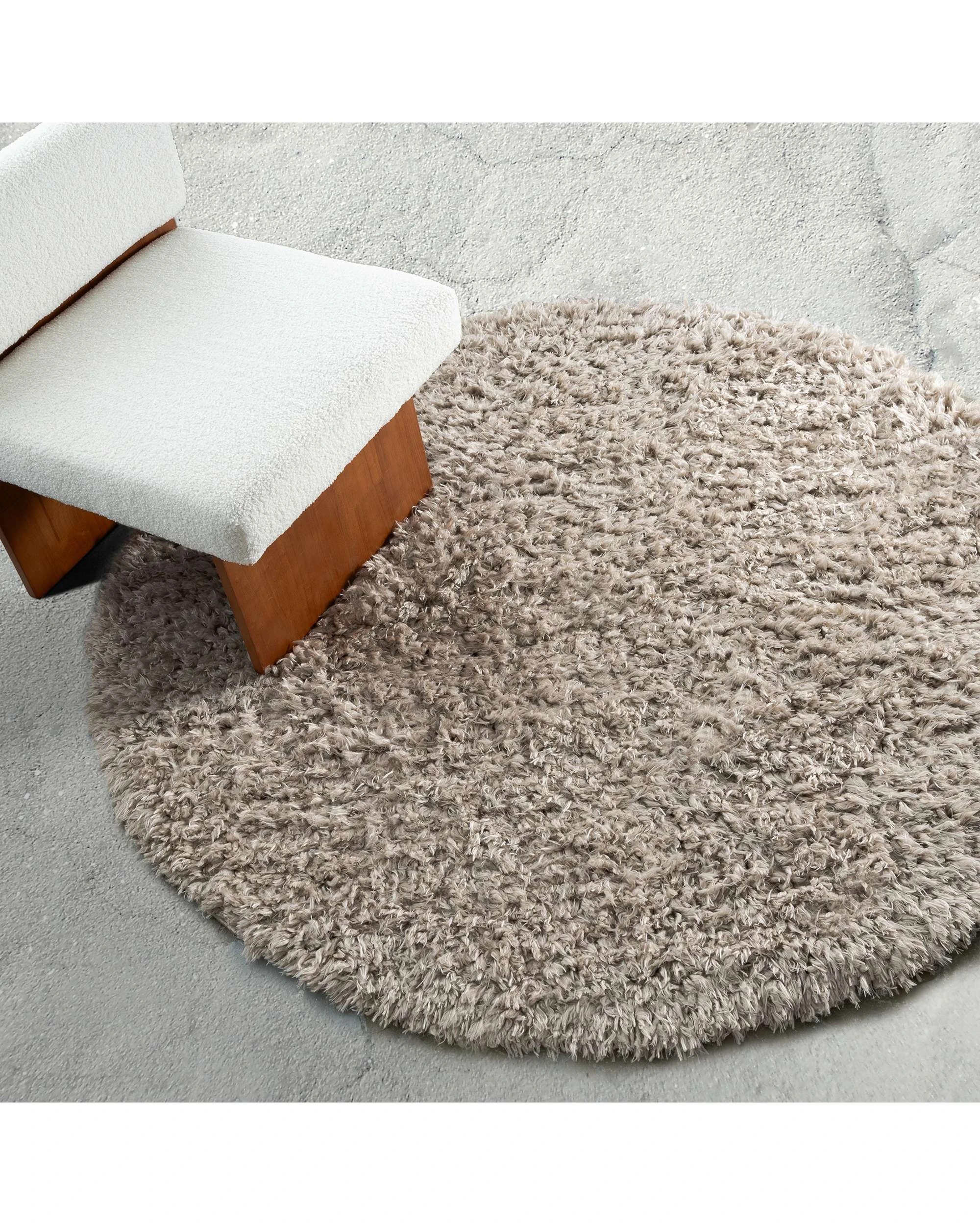 3 Loopsie Nakoni Shag Round Rug-120cm x 120cm - Beige, 3 of 8