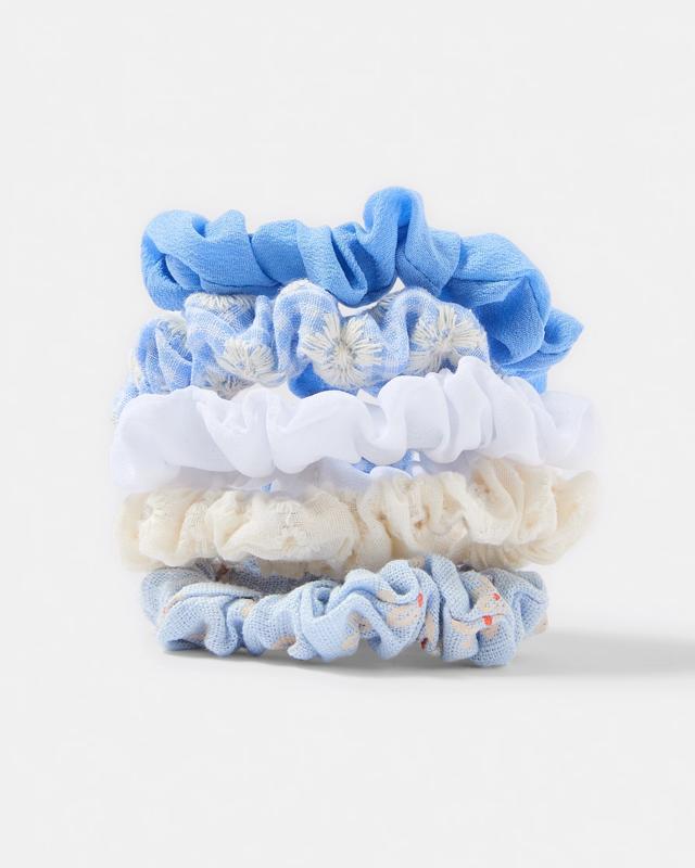 5 Pack Mini Broderie Hair Scrunc