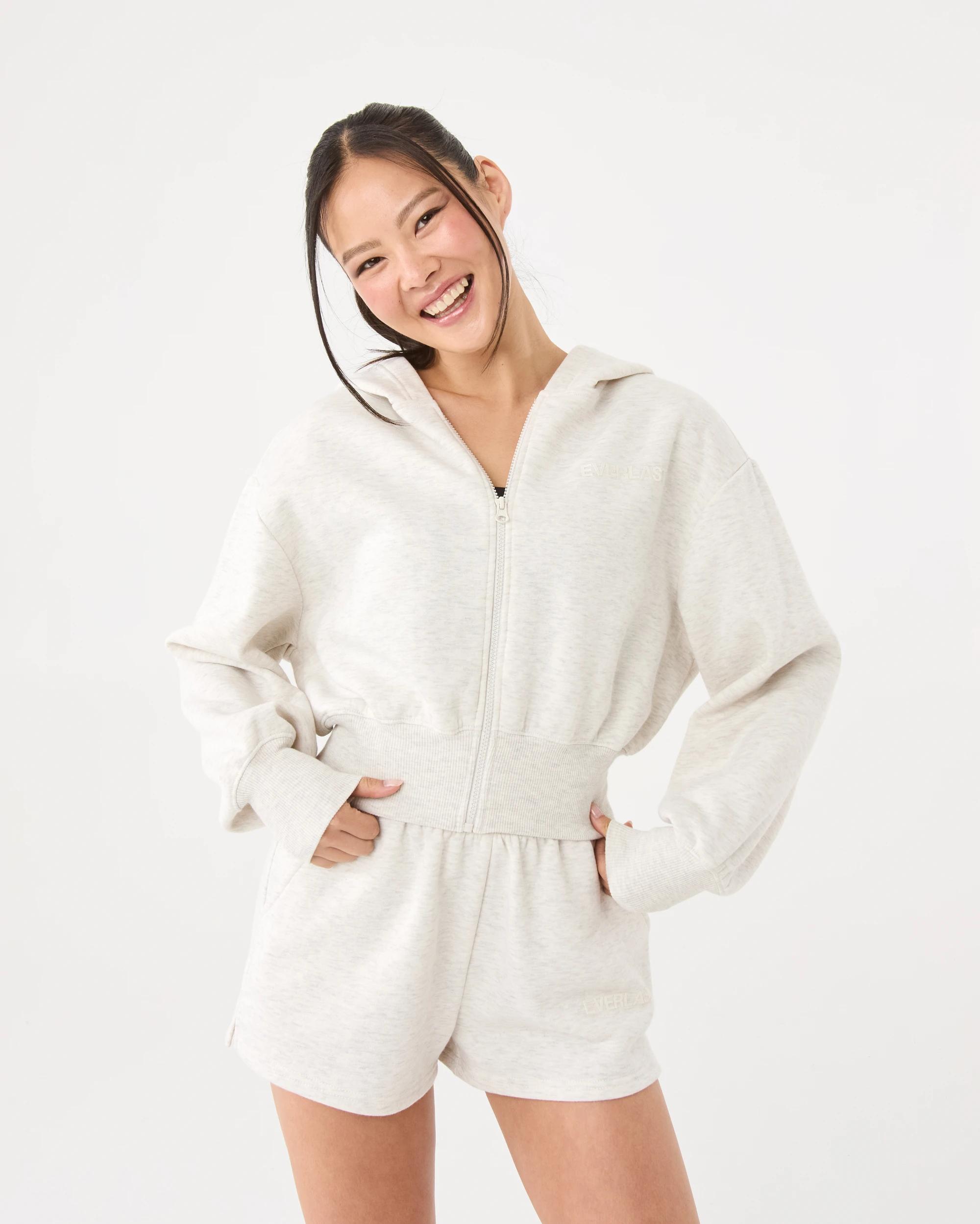 9 Everlast Womens Mid Length Zip Through Hoodie Oat Marle, 9 of 9