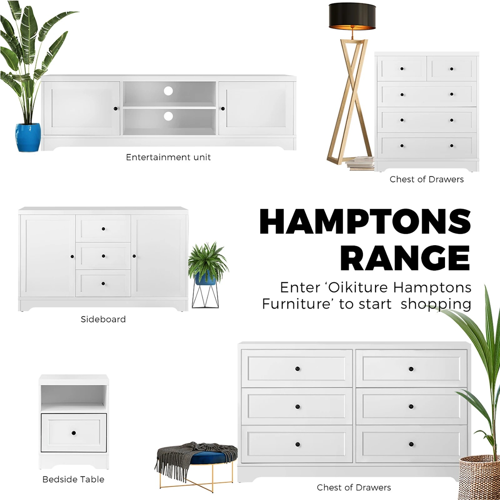 7 Oikiture Bedside Tables Drawers Nightstand Storage Cabinet
 - White, 7 of 10