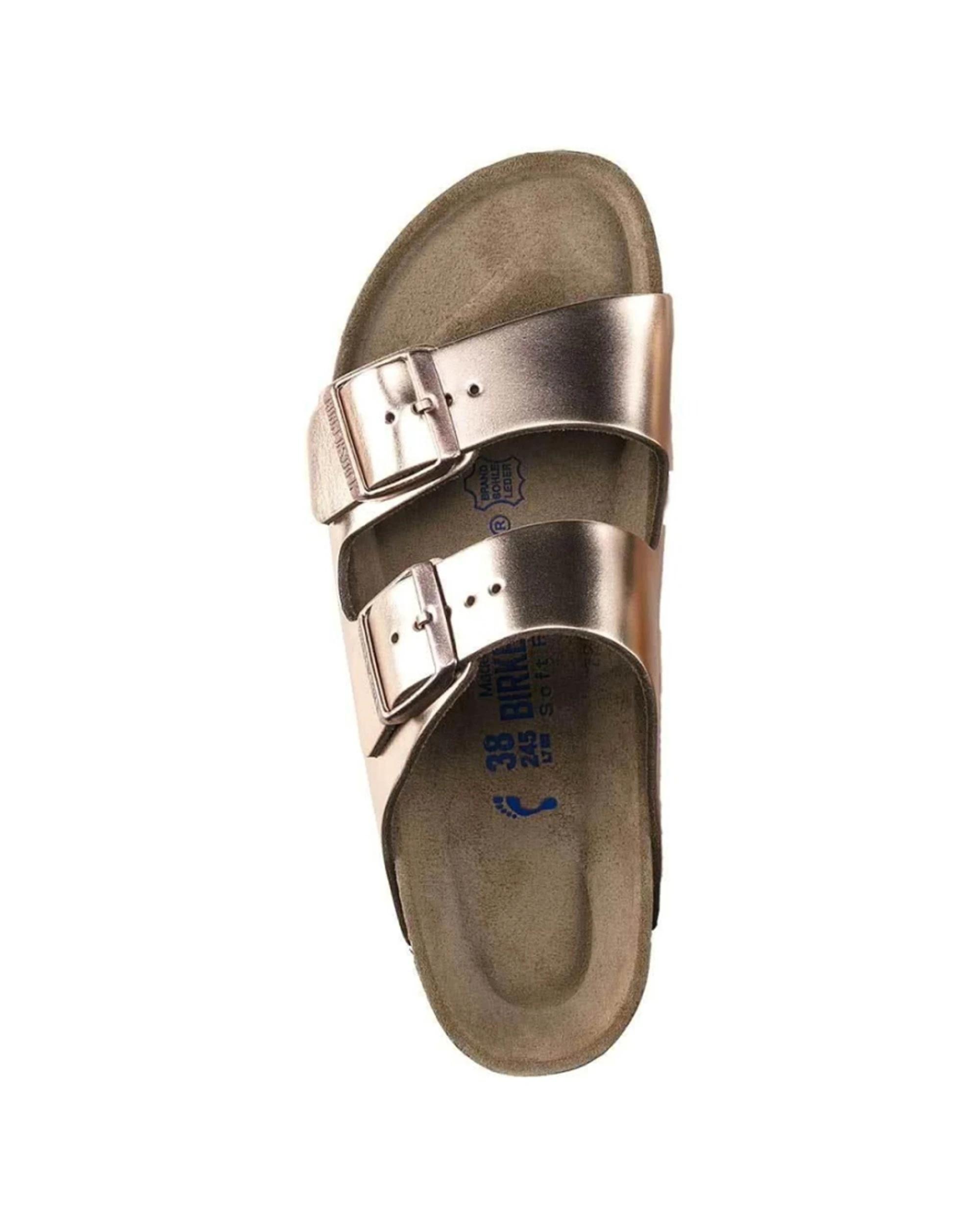 1 Birkenstock Arizona Soft Footbed Leather Sandals Regular METALLIC COPPER, 1 of 5