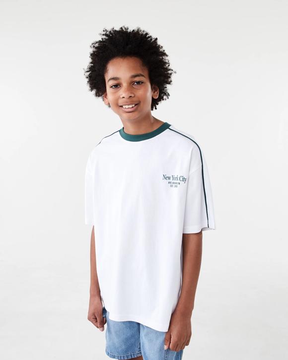 Short Sleeve Oversized Piped T-shirt