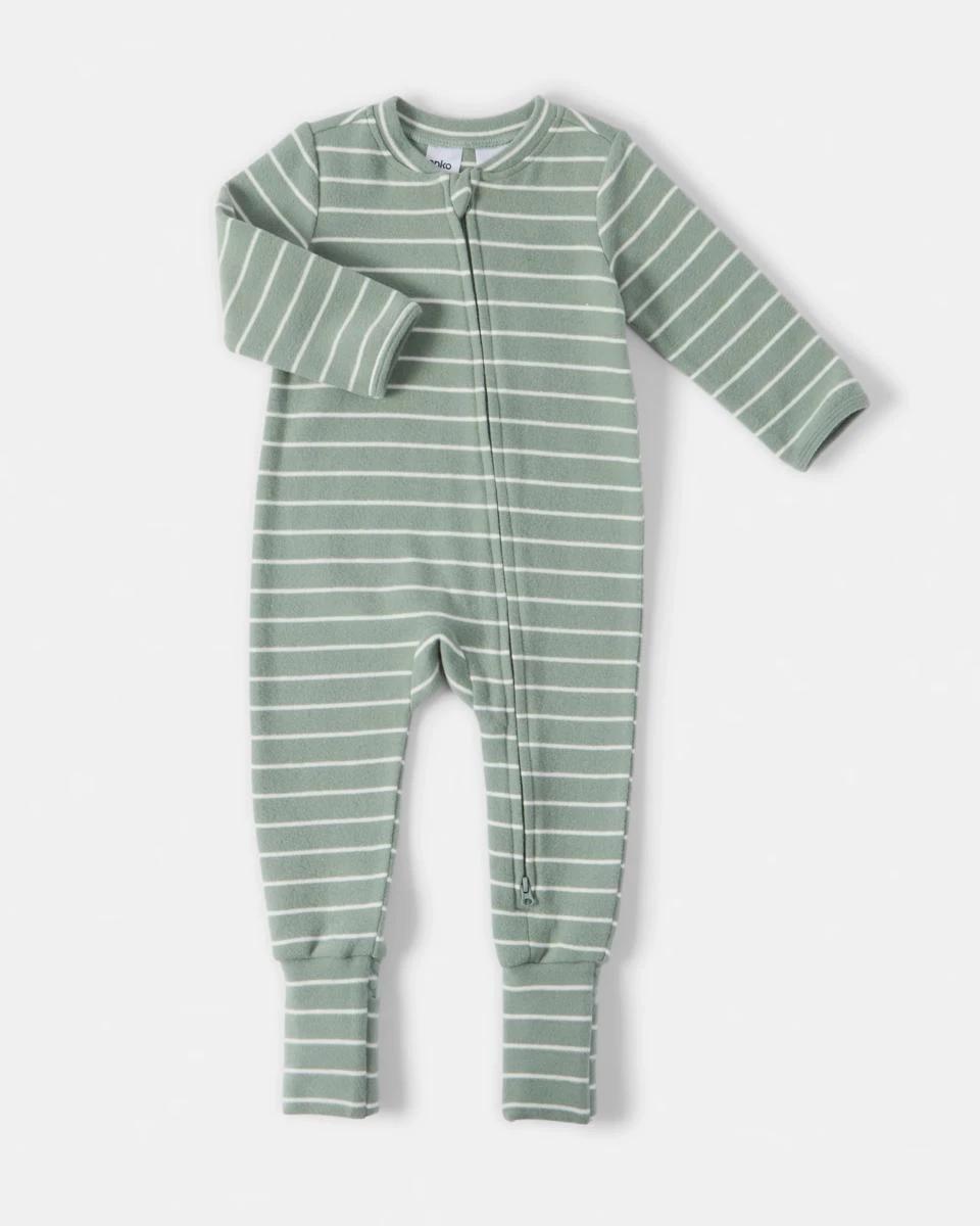 1 Cotton Sueded Coverall Grn Strp, 1 of 4