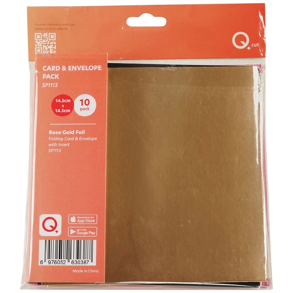 1 Qcut Folding Cards Set Rose Gold Foil/Black, 1 of 3