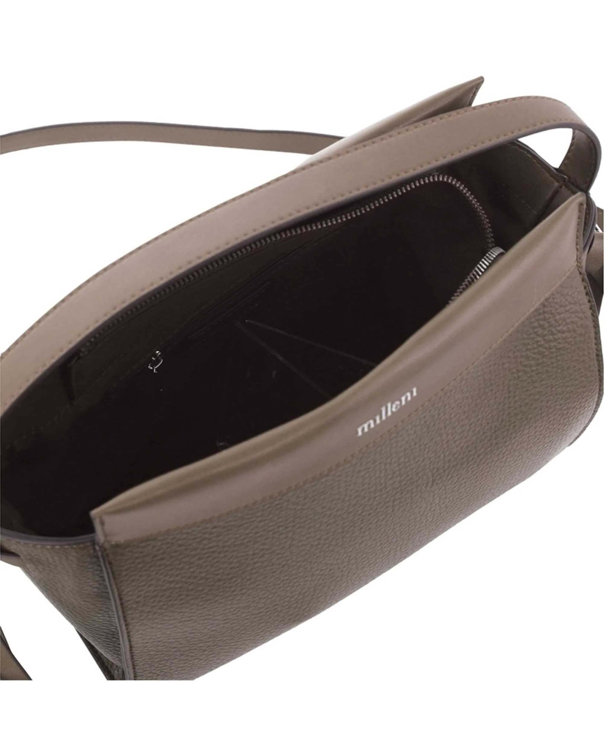 2 Milleni Vegan Leather Shoulder Bag With Adjustable Strap Vegan Leather - Brown, 2 of 4