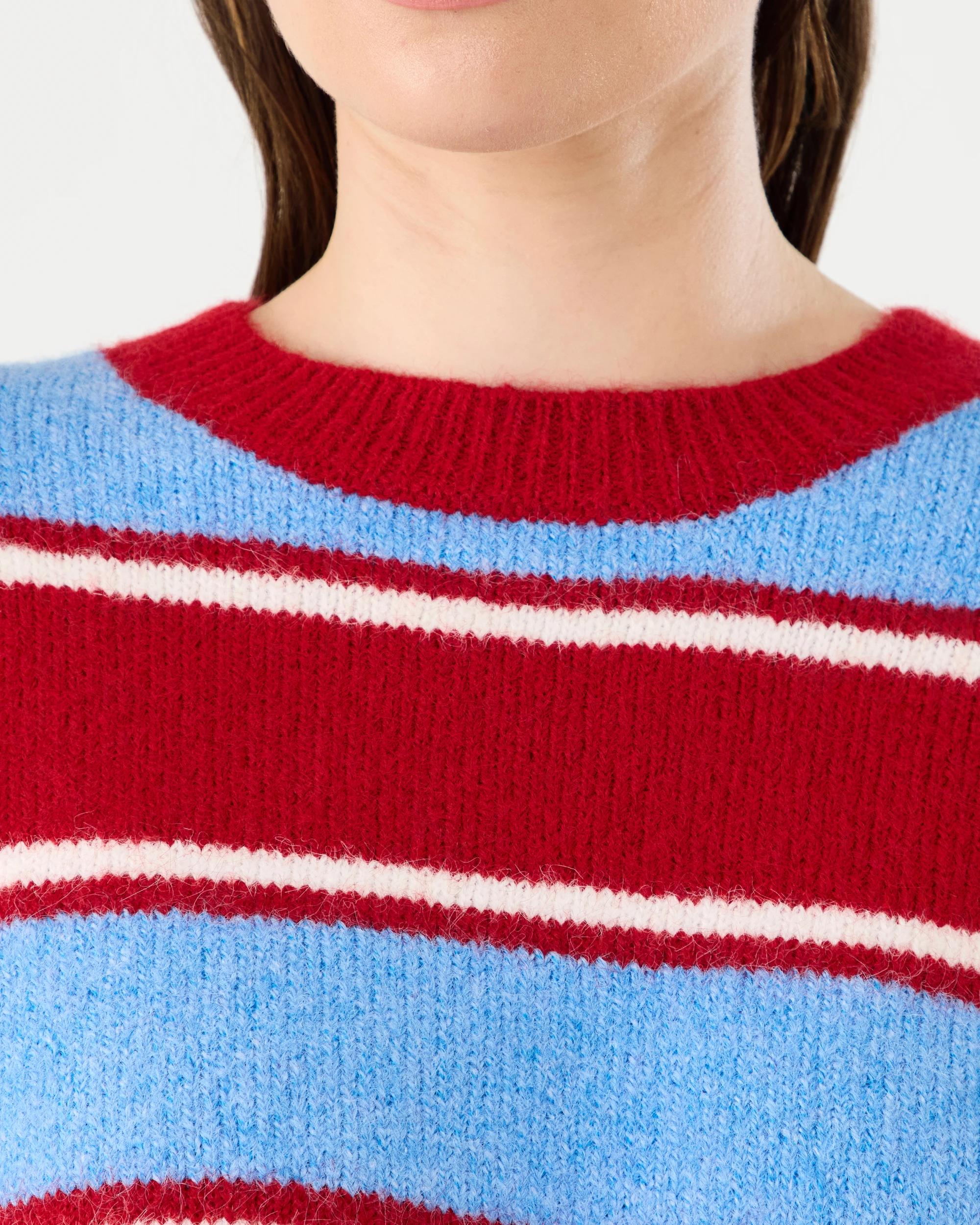 5 Fluffy Stripe Jumper Red Stripe, 5 of 7
