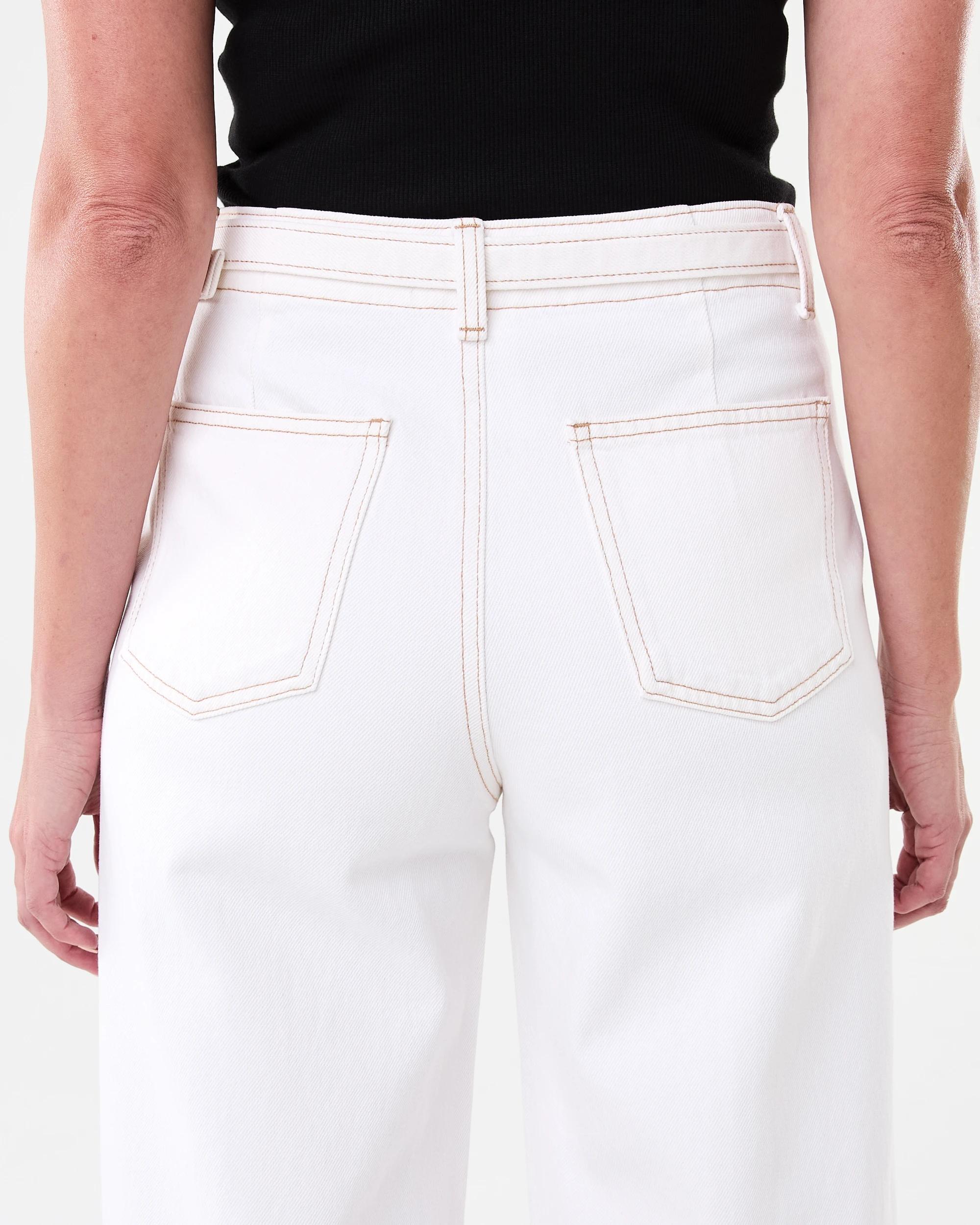 7 Seam Front Self Belt Jeans Ecru, 7 of 9