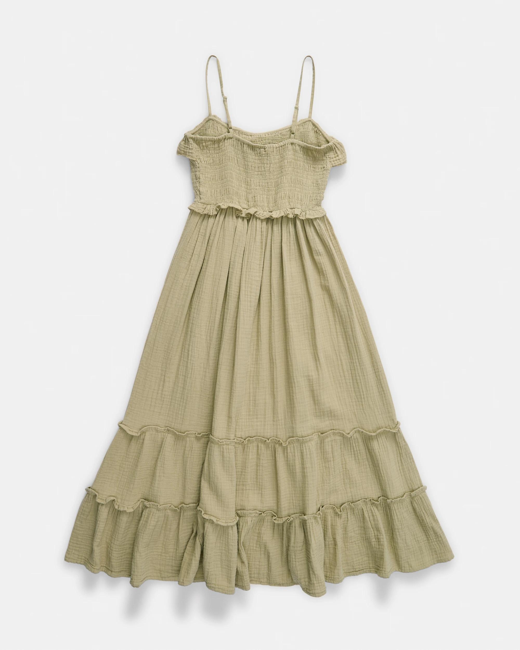 9 Sleeveless Double Cloth Frill Midi Dress Urban Grn, 9 of 9