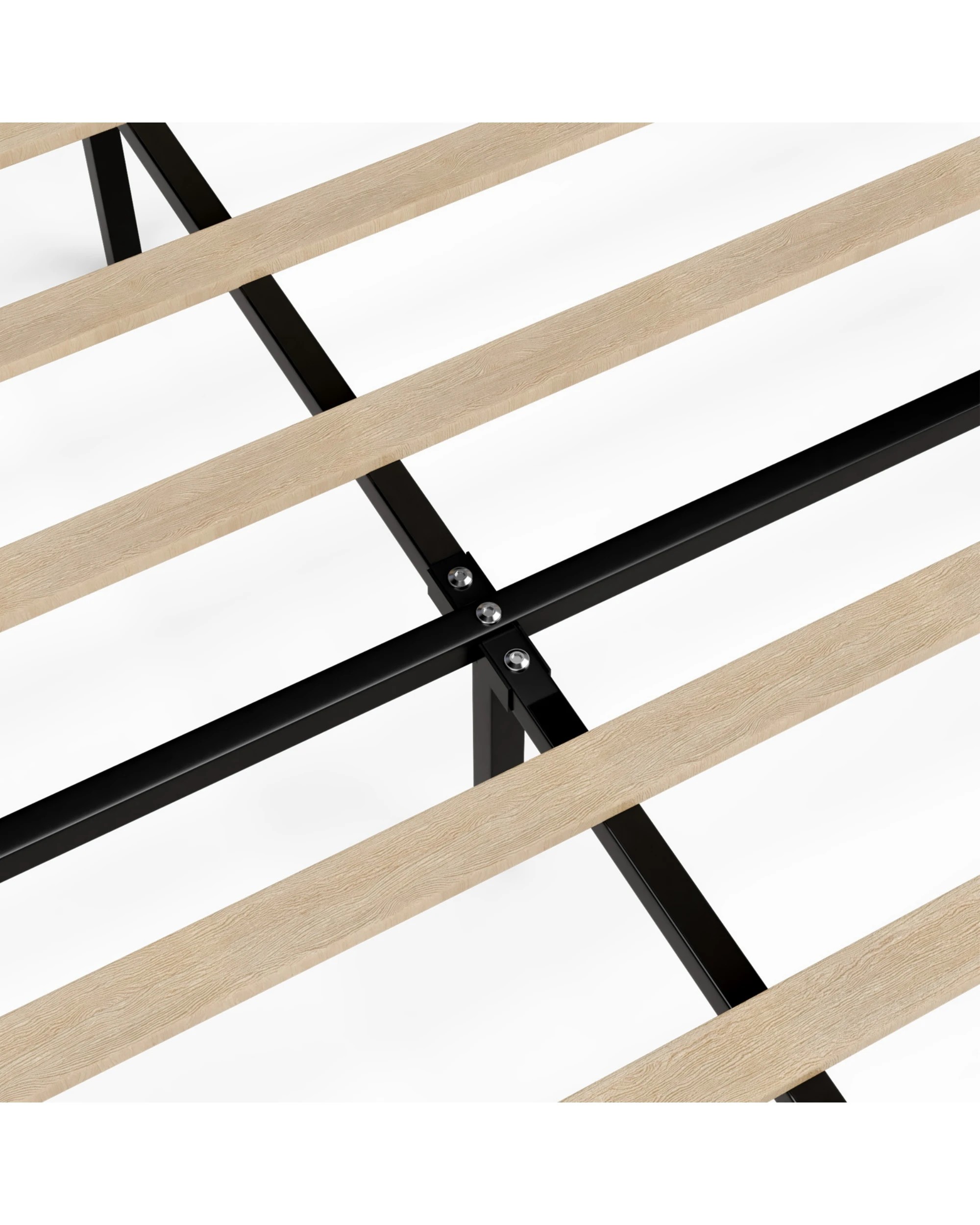 9 Advwin Bed Frame Double Size Mattress Base Upholstered Platform - Black, 9 of 9