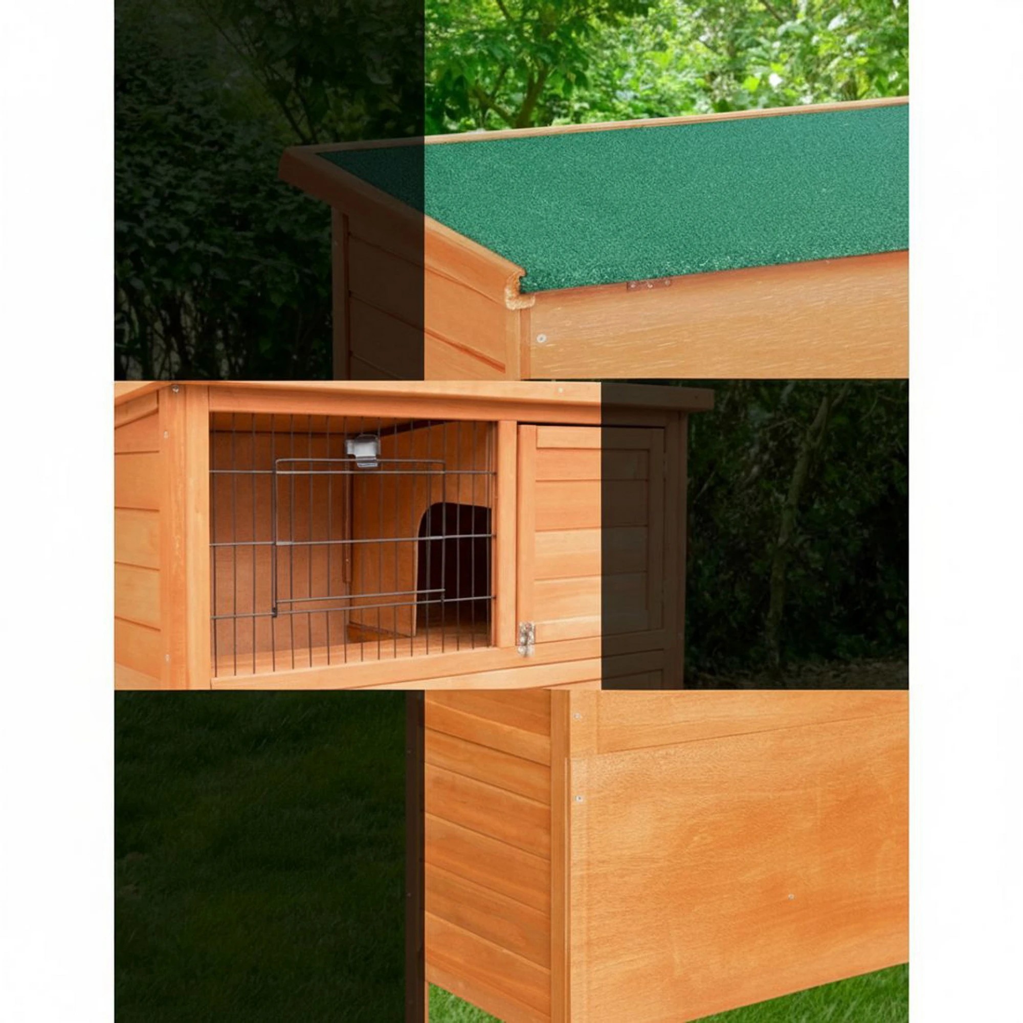 5 i.Pet Chicken Coop Rabbit Hutch Large House Run Wooden Cage Bunny Pet Outdoor - Brown, 5 of 9
