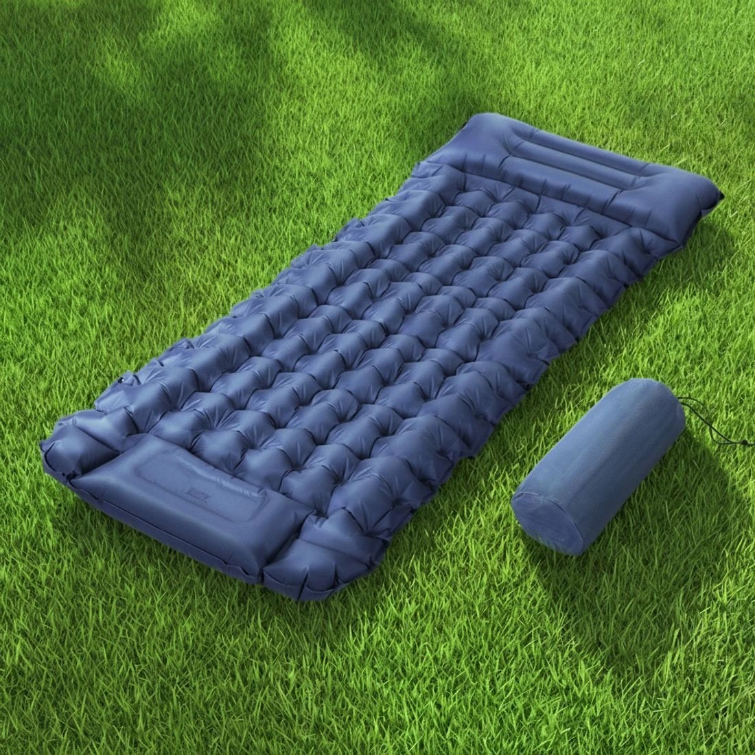 5 Weisshorn Self Inflating Mattress Camping Sleeping Mat Air Bed Single Pillow Bag - Blue, 5 of 5