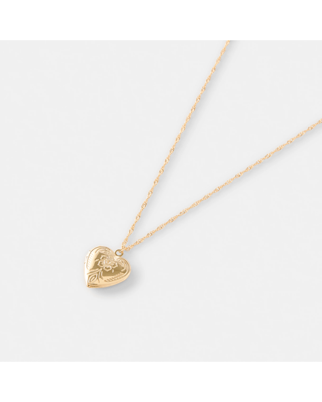Heart Locket Necklace - Gold 
