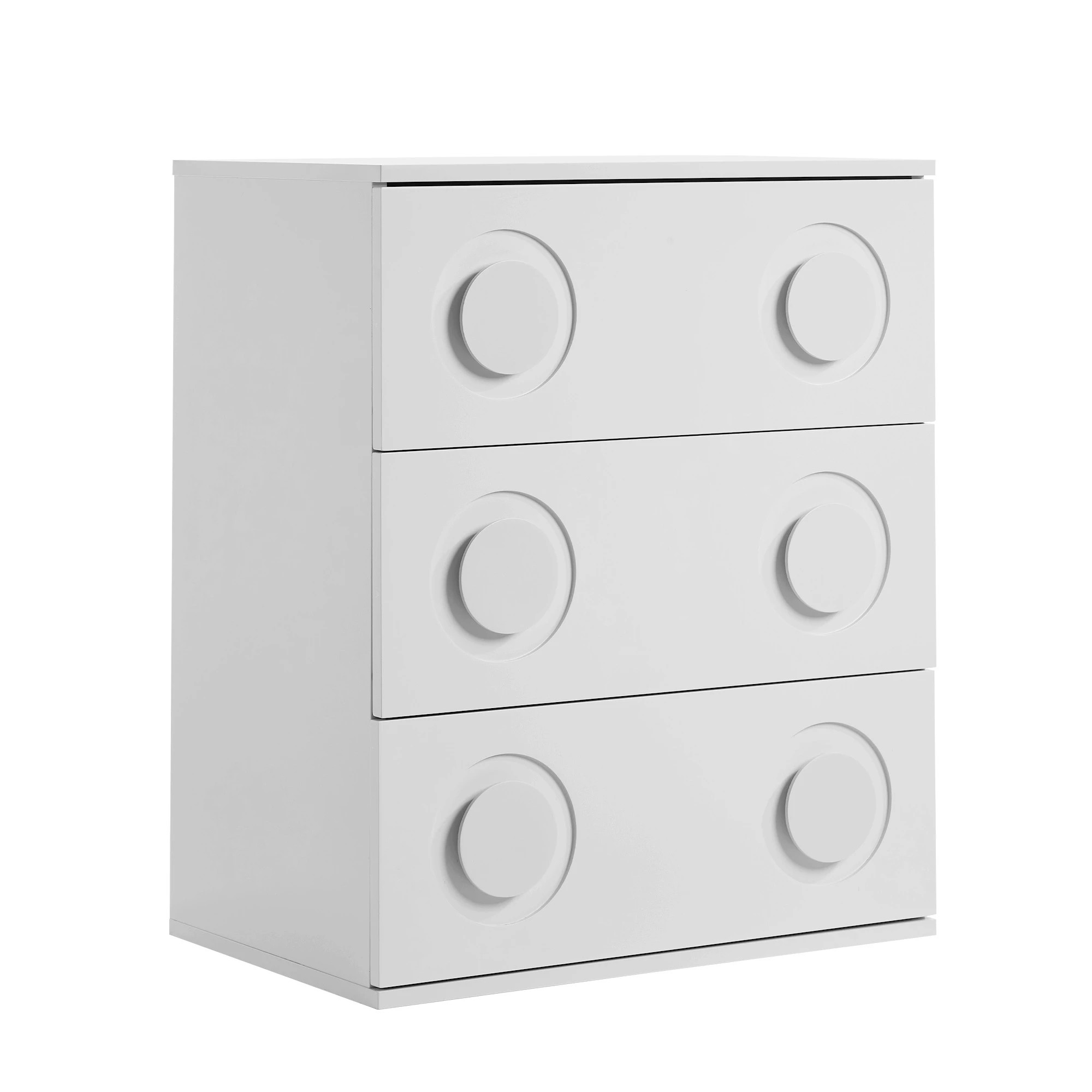 5 Oikiture 3 Chest of Drawers Spacious Cabinet Bedroom Dresser Nightstand - White, 5 of 9