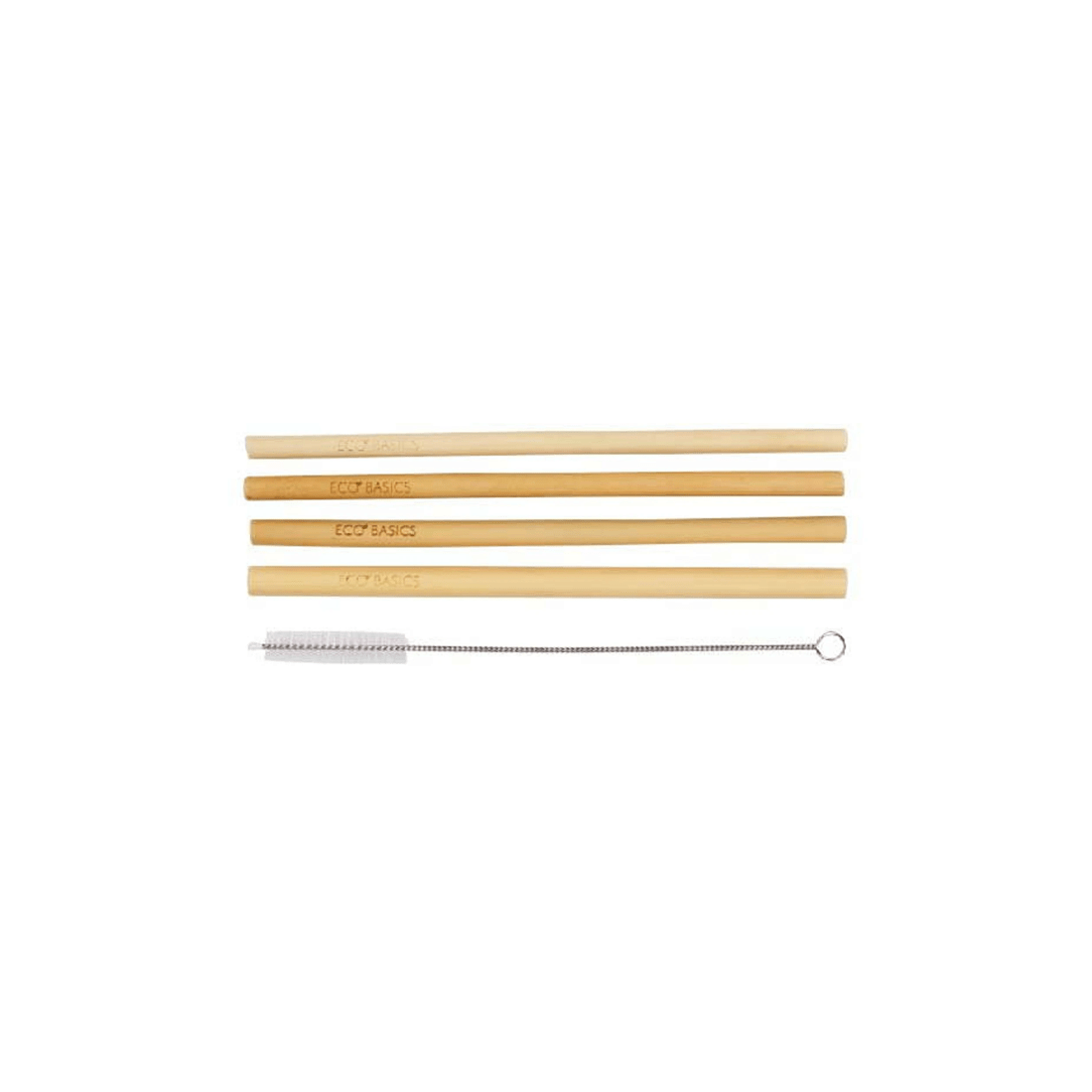 3 4pk Eco Basics 23cm Reusable Bamboo Drinking Beverage Straws Straight Washable
 - Natural, 3 of 5