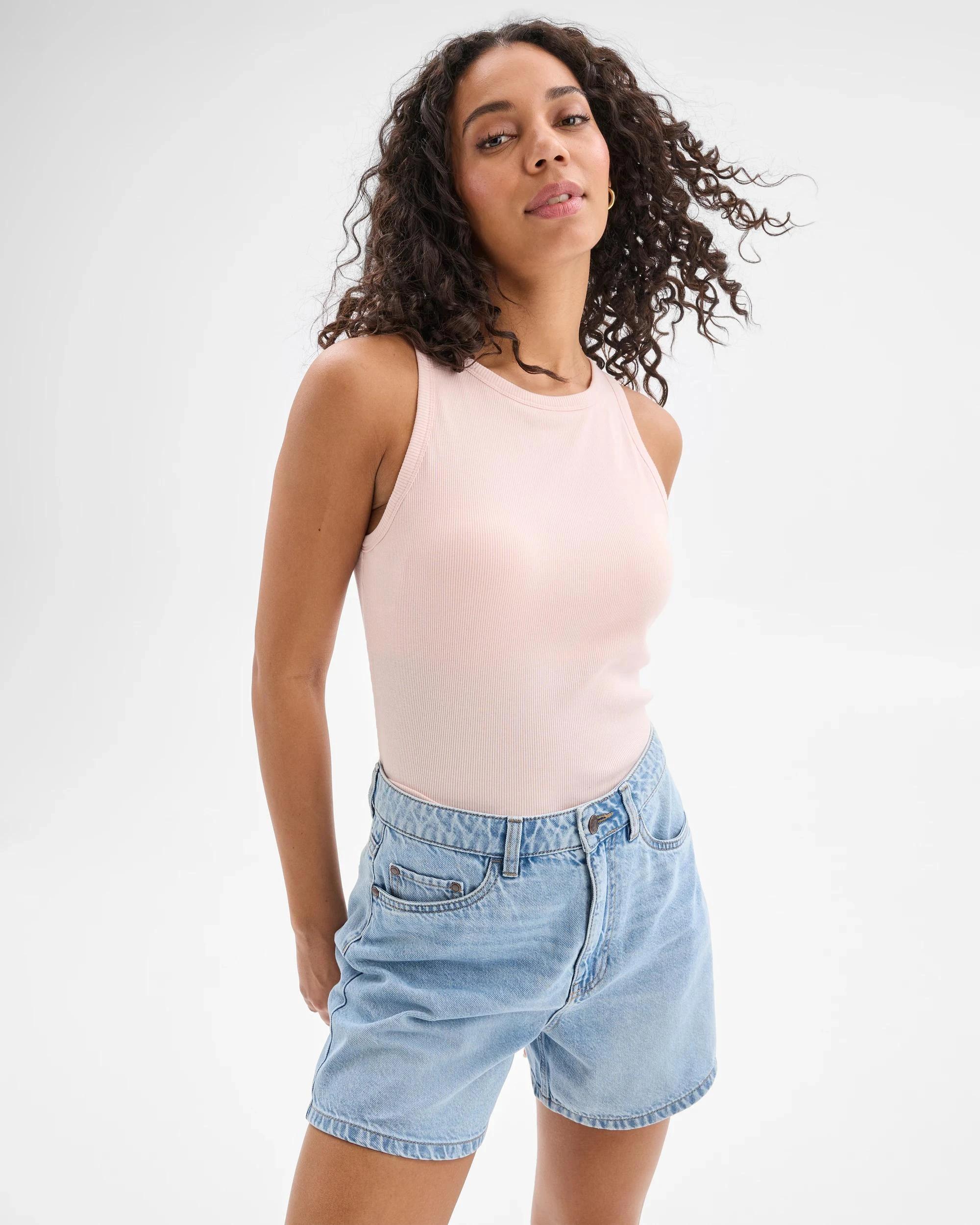 7 Target High Rise A-Line Denim Shorts LIGHT BLUE WASH, 7 of 8