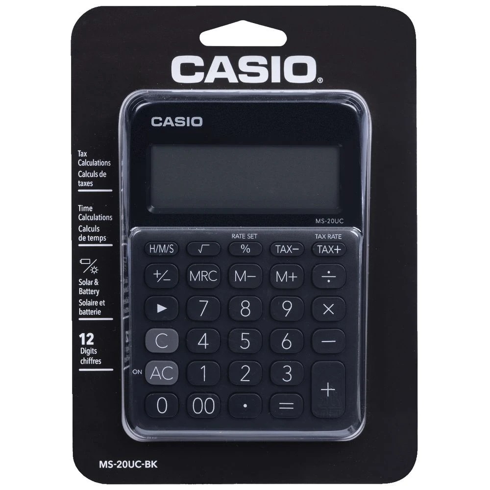 3 Casio 12 Digit Desktop Calculator Black MS20UC, 3 of 6