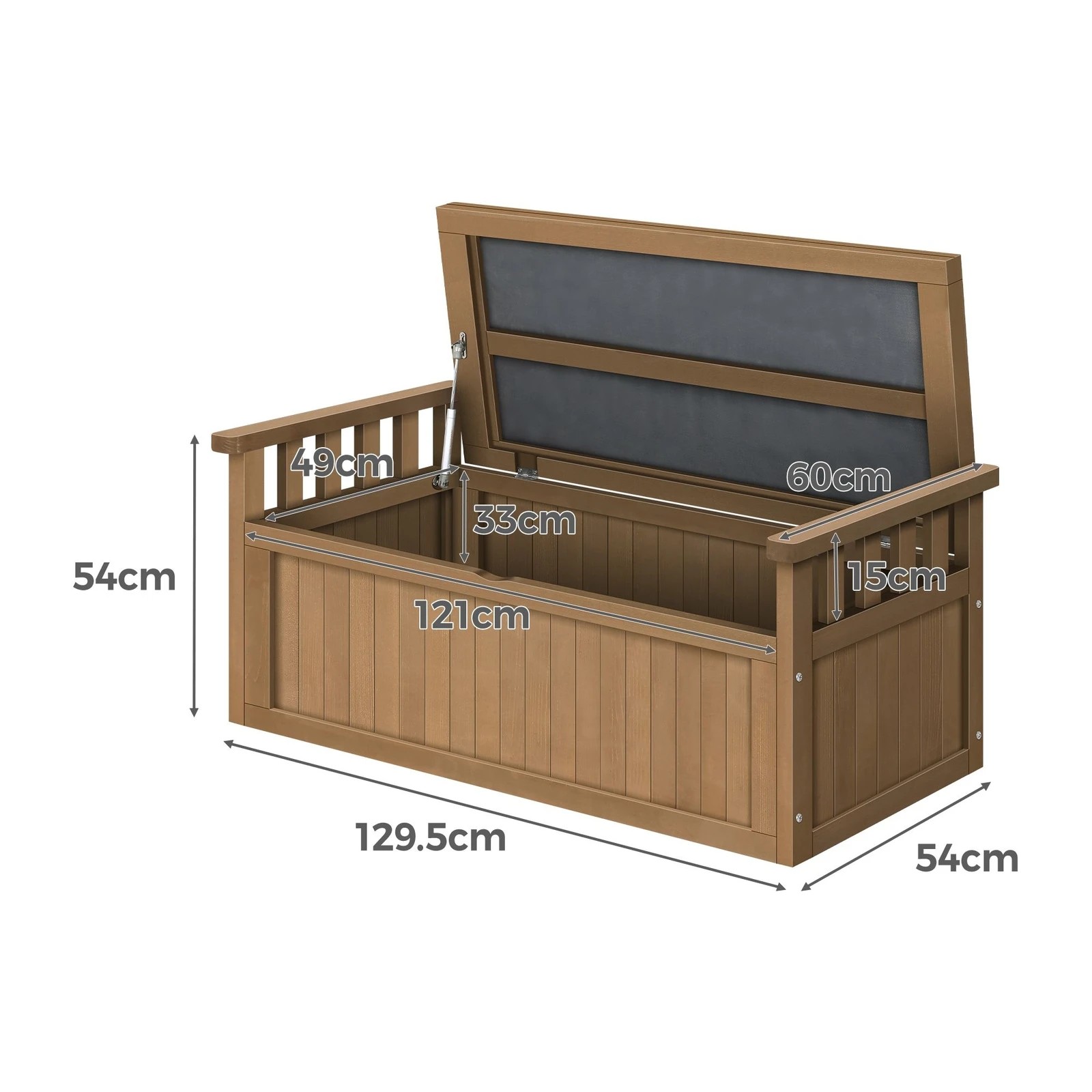 4 Alfordson Outdoor Storage Box Wooden Garden Bench Chest Tool Sheds XL - Natural, 4 of 9
