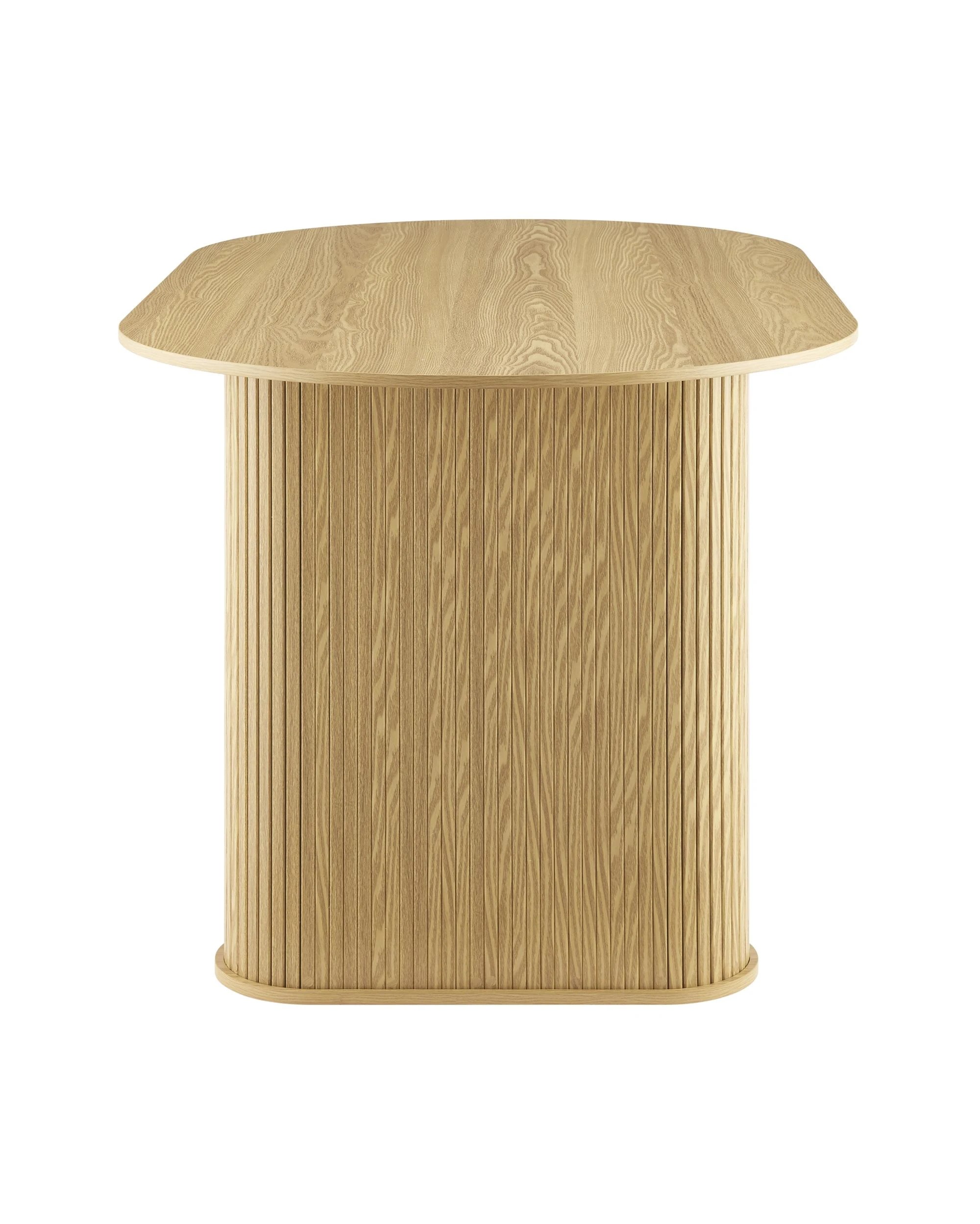 4 Kodu Oval Dining Table Oval 160cm Slat Detail Base - Natural, 4 of 7