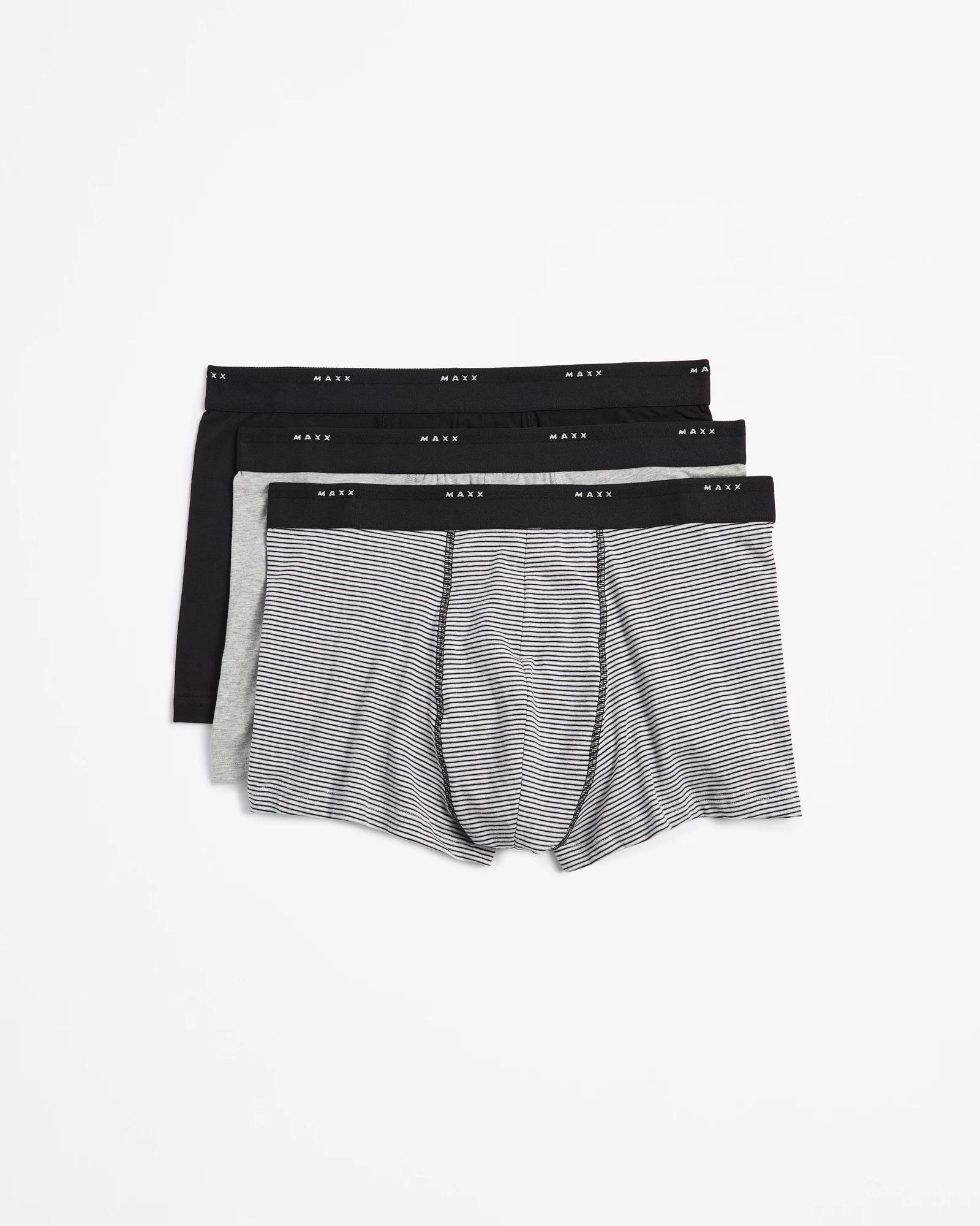 1 3 Pack Australian Cotton Blend Hipster Trunks - Maxx GREY STRIPE, 1 of 3