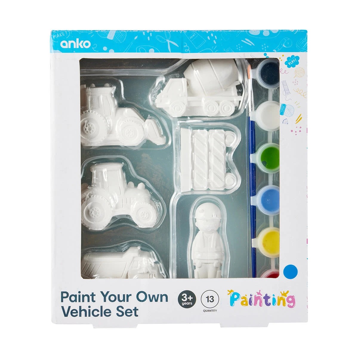 1 13 Piece Paint Your Own Vehicle Set, 1 of 10