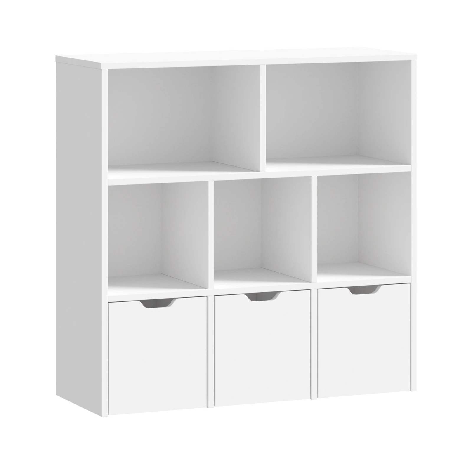 5 Oikiture Kids Bookcase Toy Organiser Cabinet With Removable Box Storage
 - White, 5 of 10