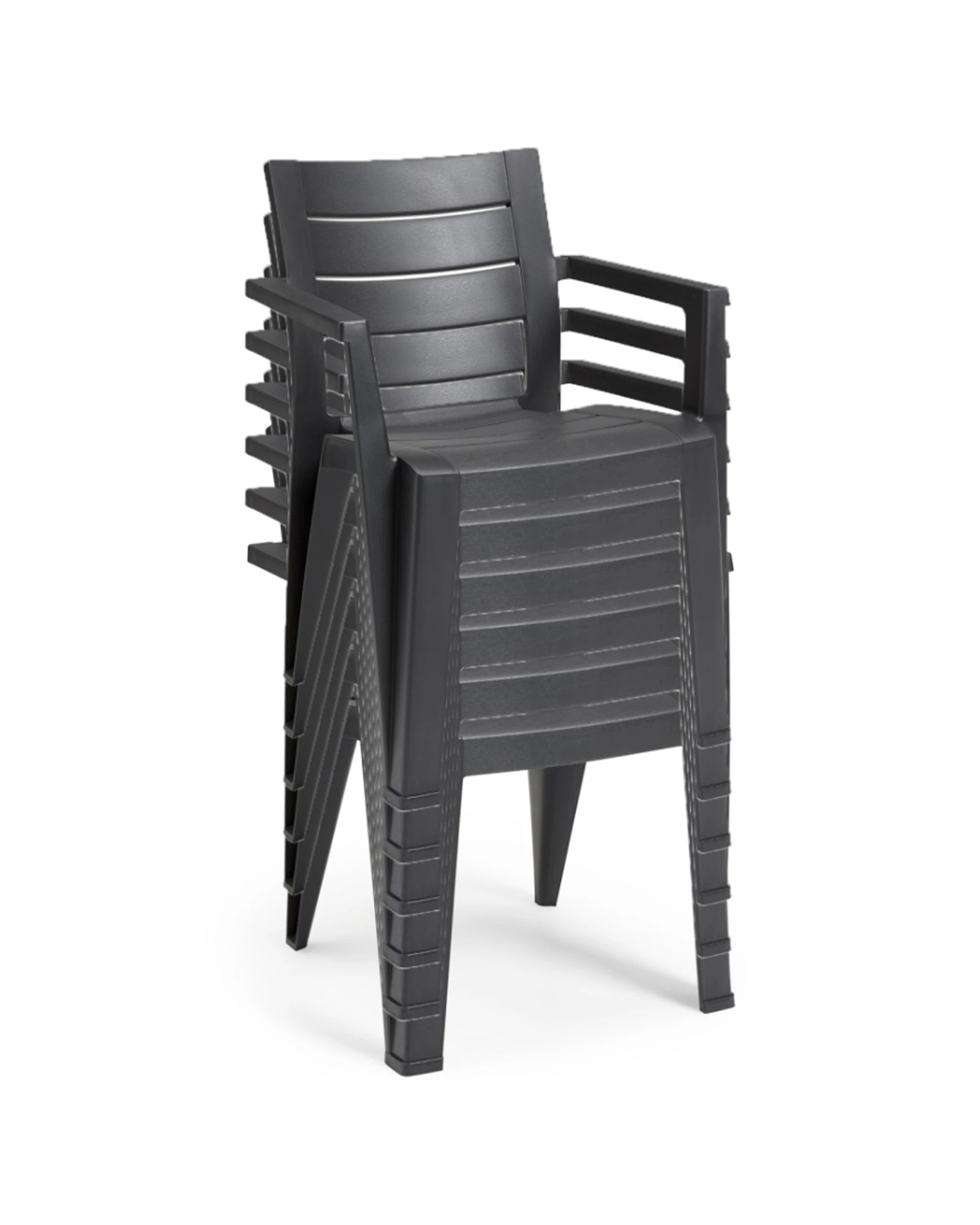 Keter 6pc Julie Dining Chair Outdoor Patio Garden Armchair Graphite ...