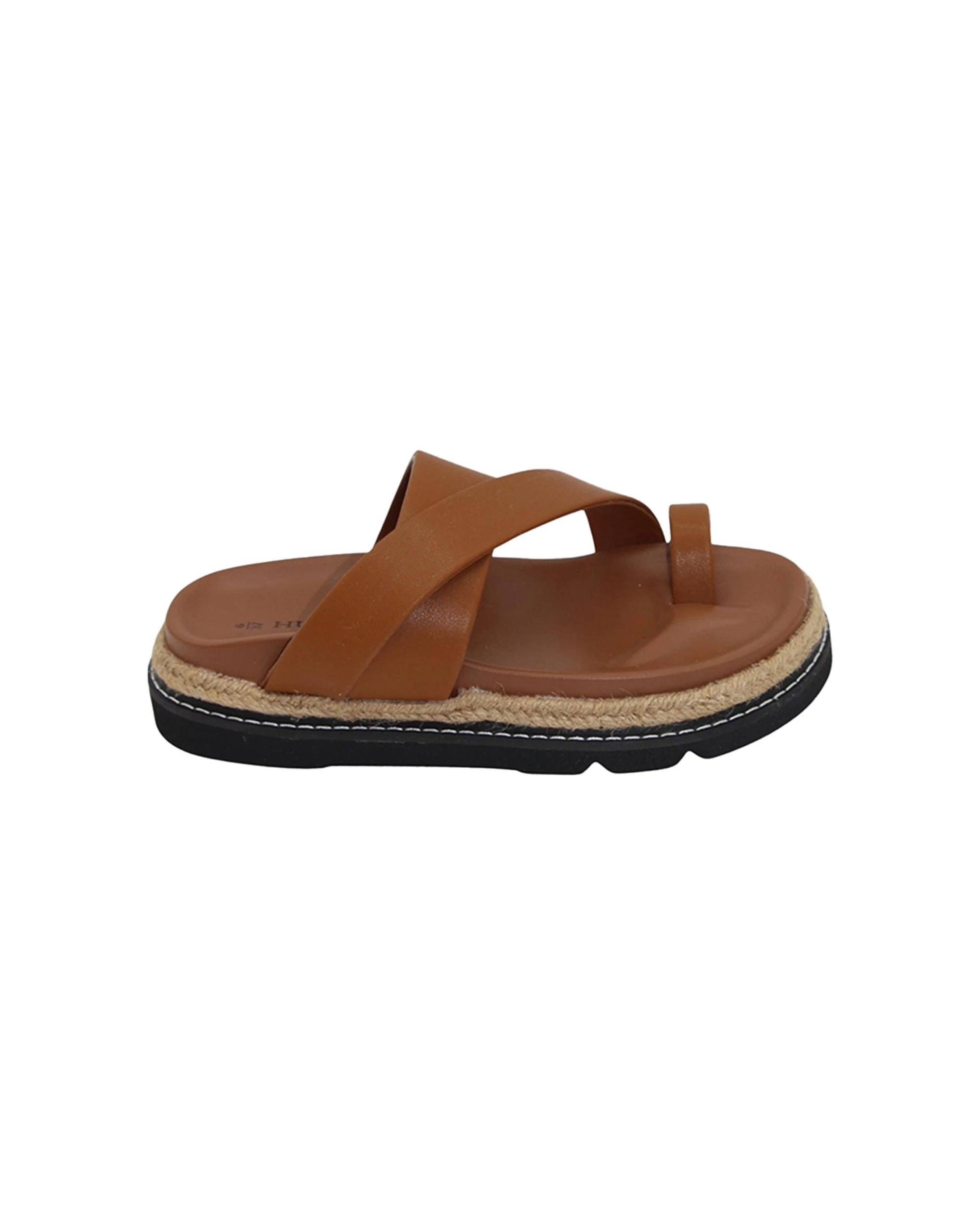 1 Human Shoes Poppy Women Slides Crossover Straps Padded Sandals Tan TAN, 1 of 6
