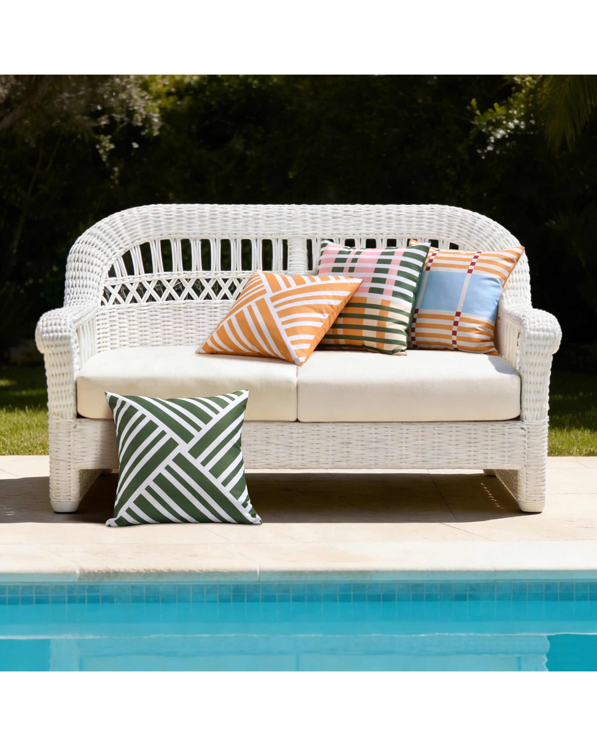 8 Vibes Linnea Printed Outdoor Cushion 50x50cm - Olive, 8 of 8
