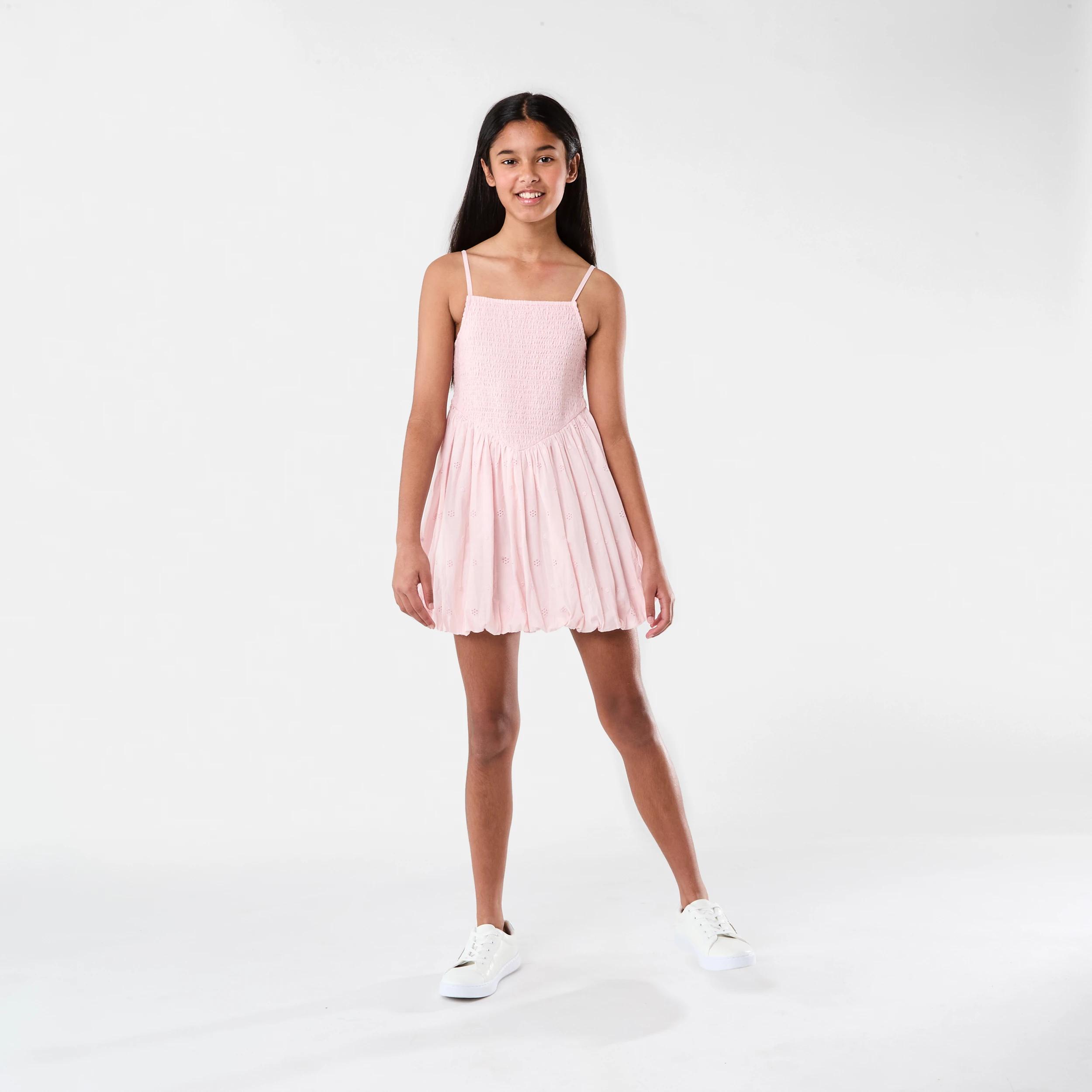 8 Shirred Bubble Hem Dress Dogwd Pink, 8 of 9