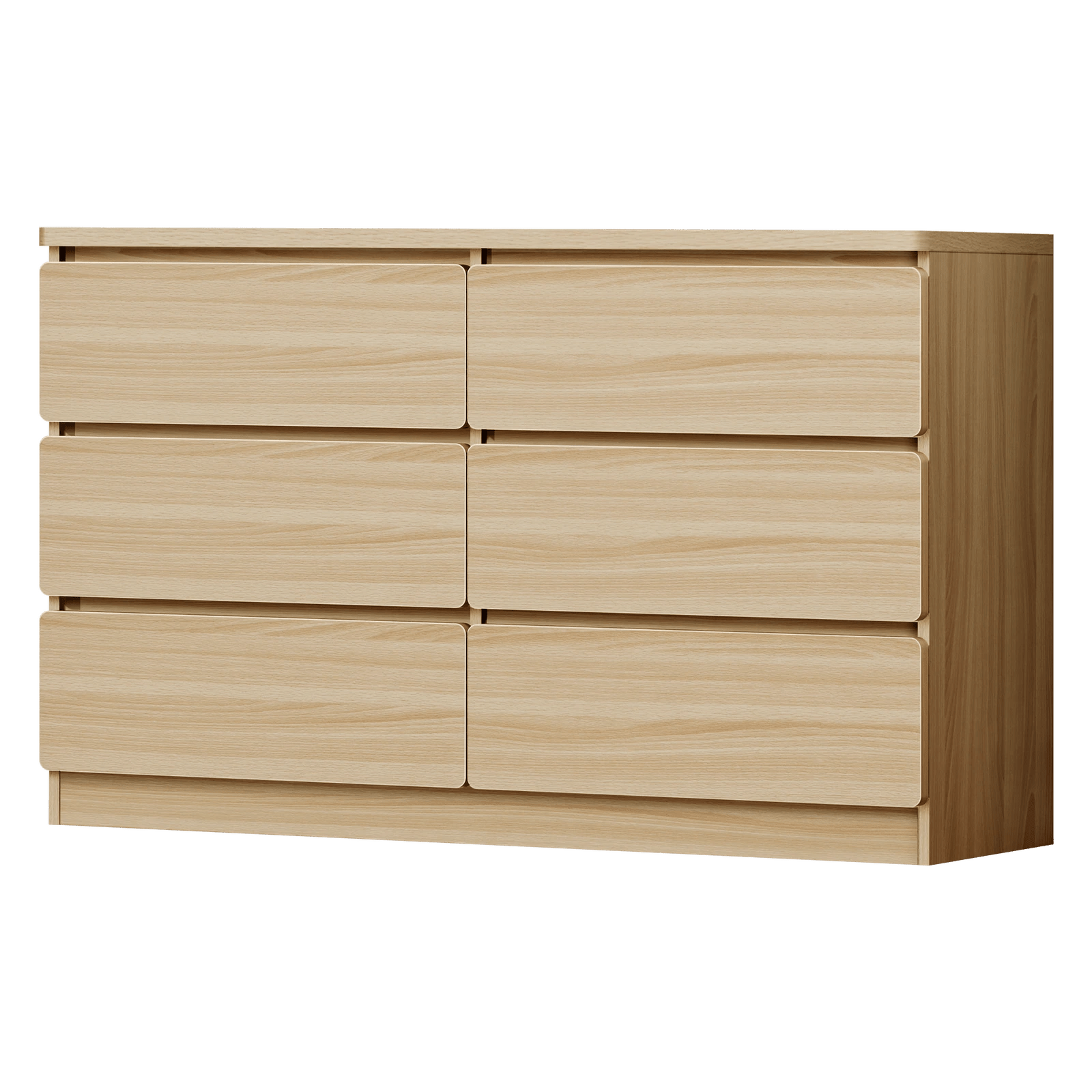 1 Alfordson 6 Chest of Drawers Minimalist Storage Cabinet Dresser - Oak, 1 of 10