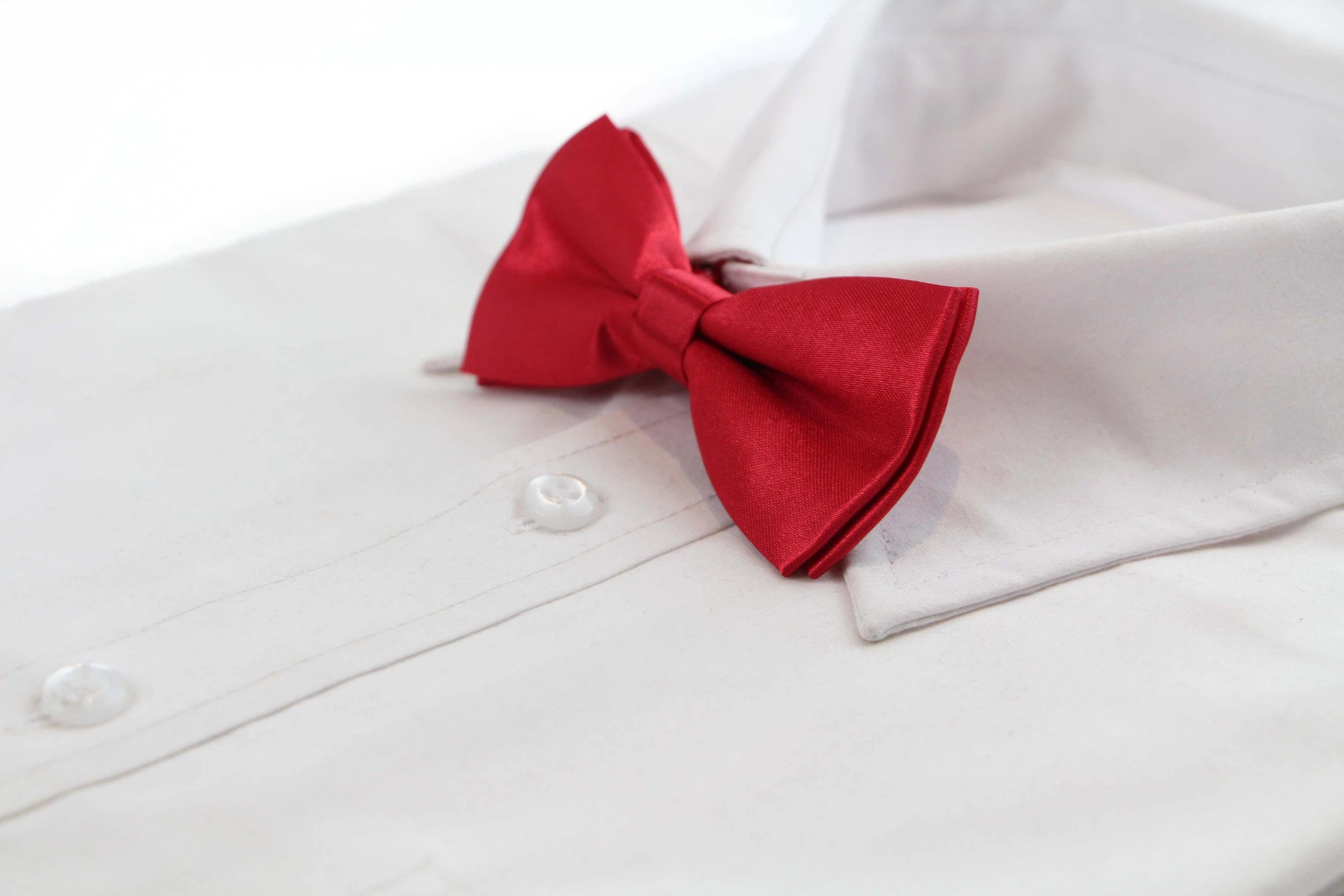 4 Zasel Boys Red Plain Bow Tie - Red, 4 of 5