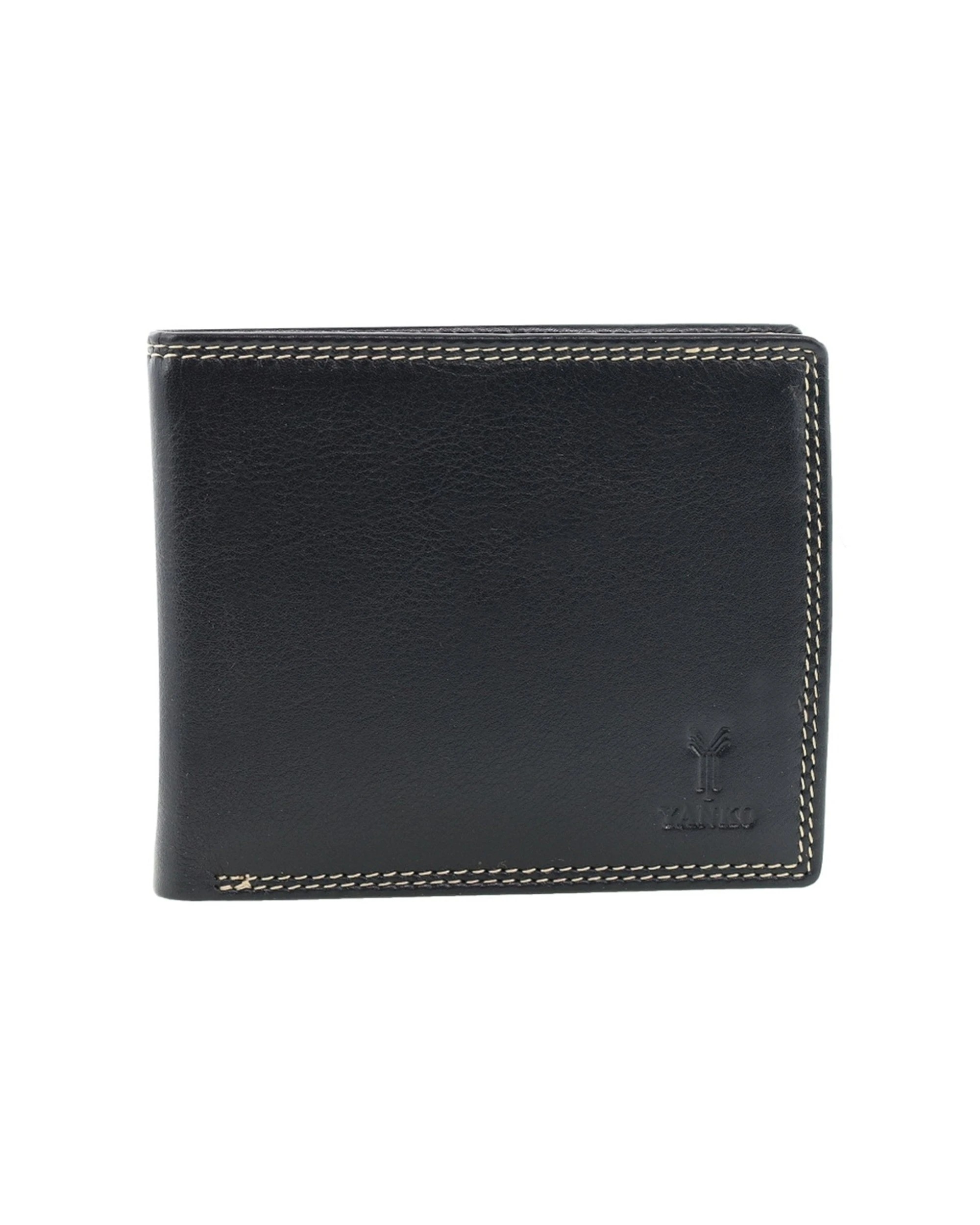 1 Yanko Slimline Bi-Fold Wallet Italian Leather Design Exclusive Craftsmanship - Black, 1 of 3