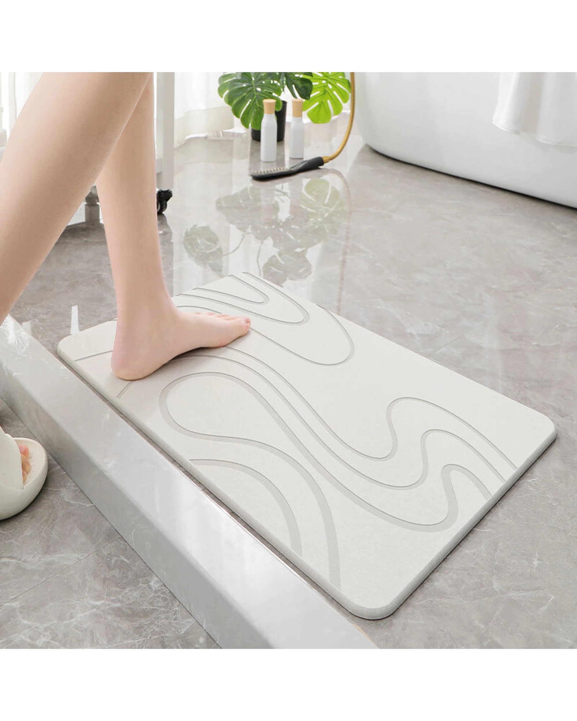 4 BR Home Diatomite Bath Mat with Anti-Slip Design for Quick Drying, 4 of 7