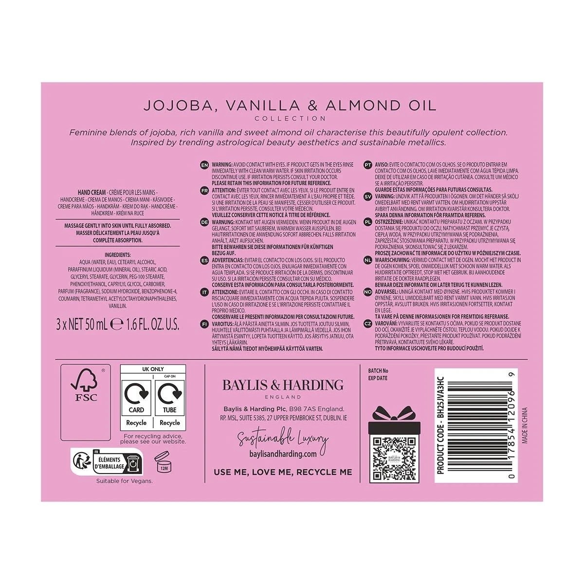 4 Baylis & Harding Signature Collection Hand Trio - Jojoba, Vanilla and Almond Oil, 4 of 4