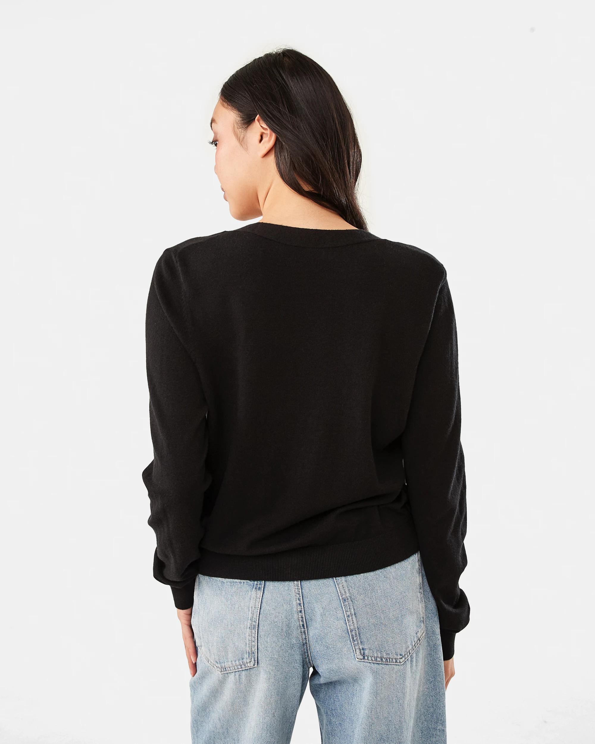 3 V-Neck Lightweight Cardigan BLACK, 3 of 6