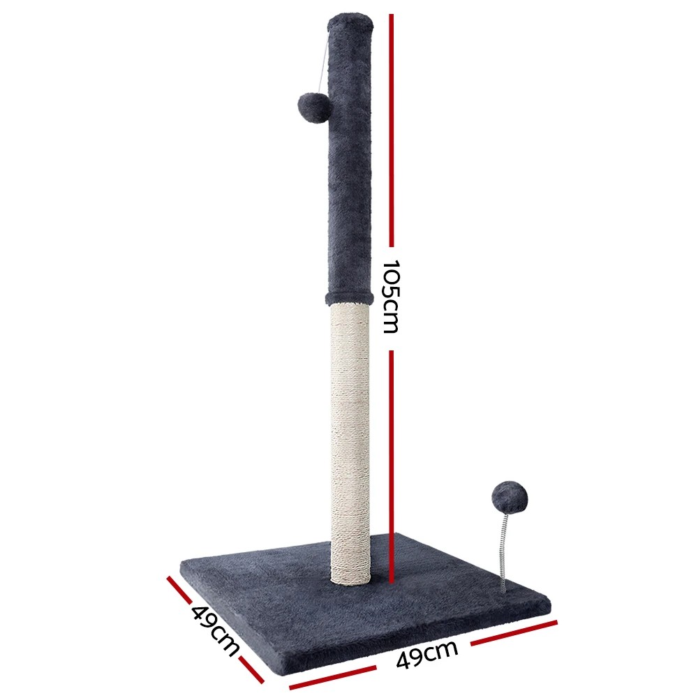 2 i.Pet Cat Tree 105cm Scratching Post Scratcher Tower Condo House Hanging toys - Grey, 2 of 5