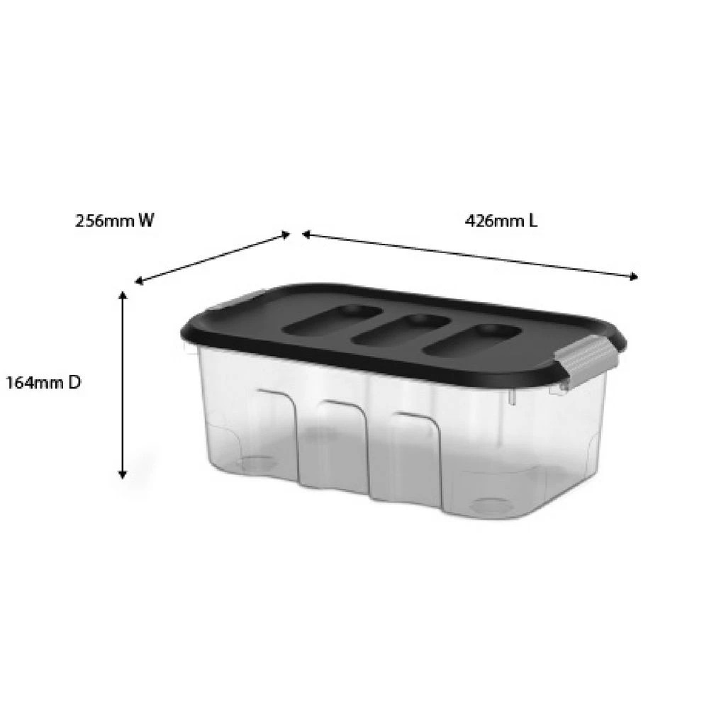 2 J.Burrows 11L Modular Storage Container Clear/Grey, 2 of 6
