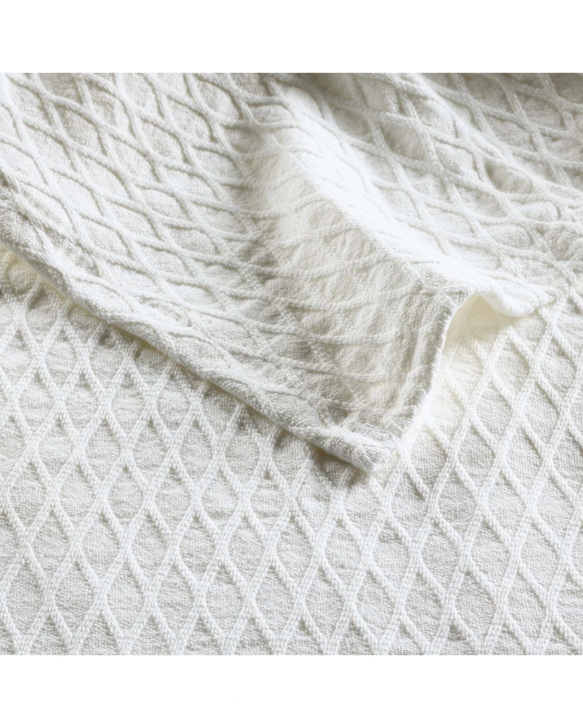 2 Bianca Gosford Blanket 100% Cotton Soft Summer Blanket Super King - White, 2 of 3