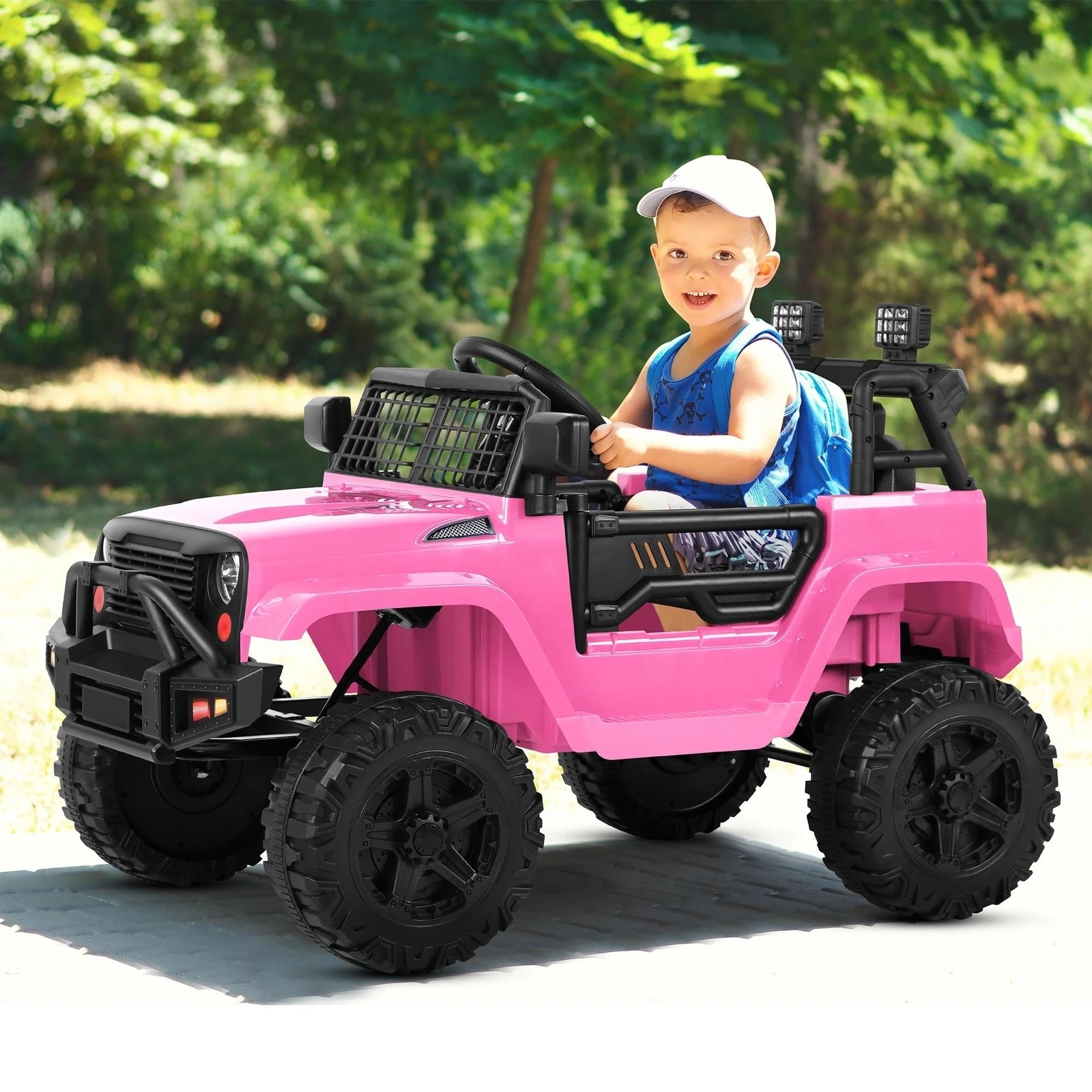 7 Alfordson Kids Ride On Car Toy Jeep Electric 12V 70W Motors R/C LED Lights - Pink, 7 of 10