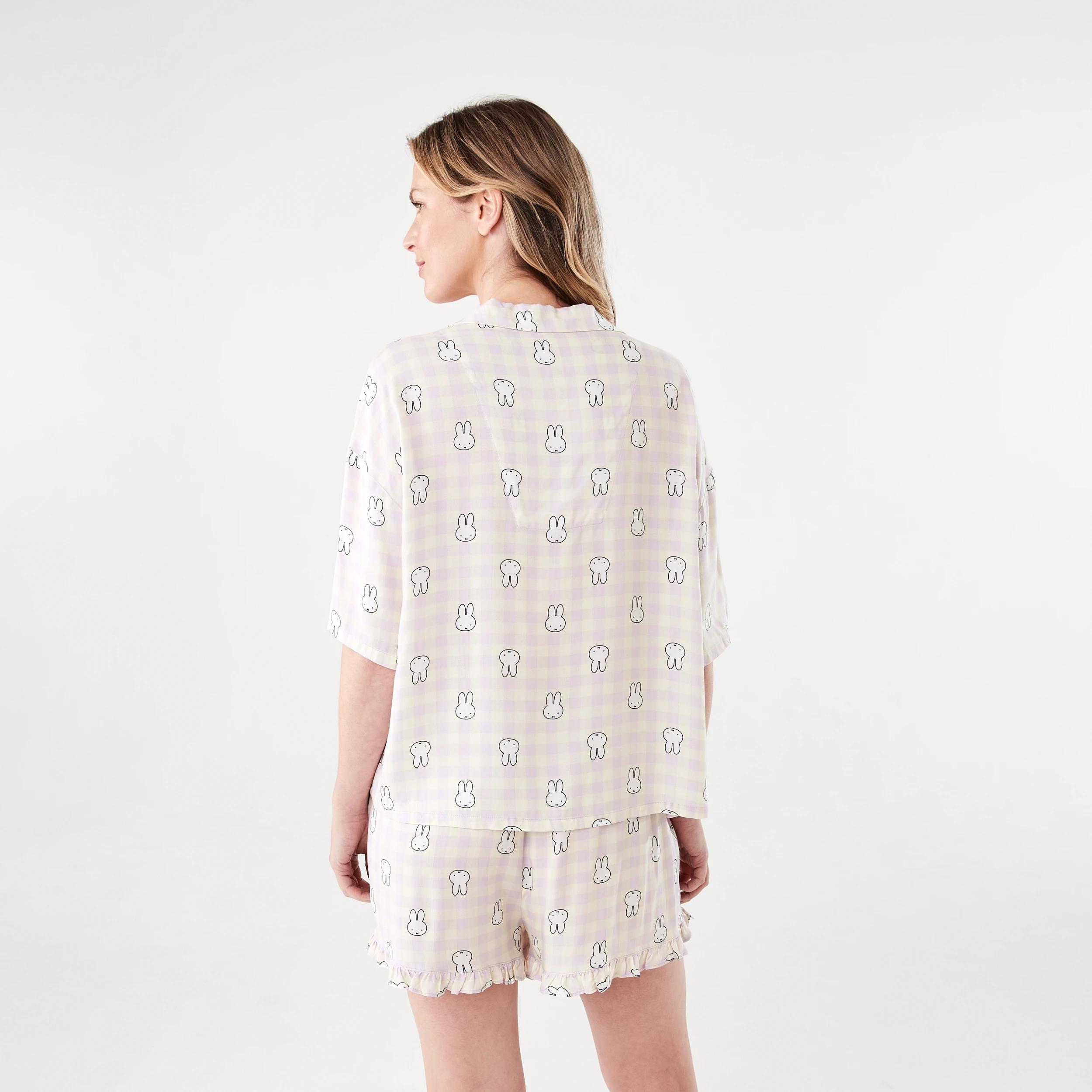 3 Miffy License Frill Woven Boxy Pyjama Set MIFFY AOP LAVENDER FOG, 3 of 8