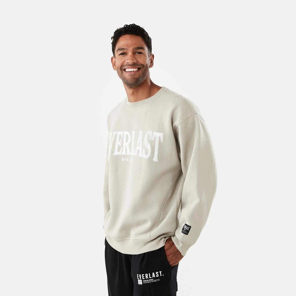 2 Everlast Mens Oversized Sweatshirt Bone, 2 of 8