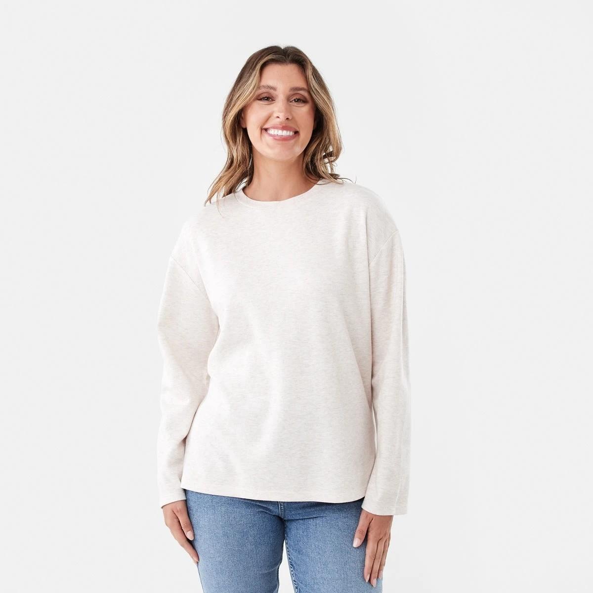 1 Long Sleeve Pique Top Soft Bge, 1 of 6
