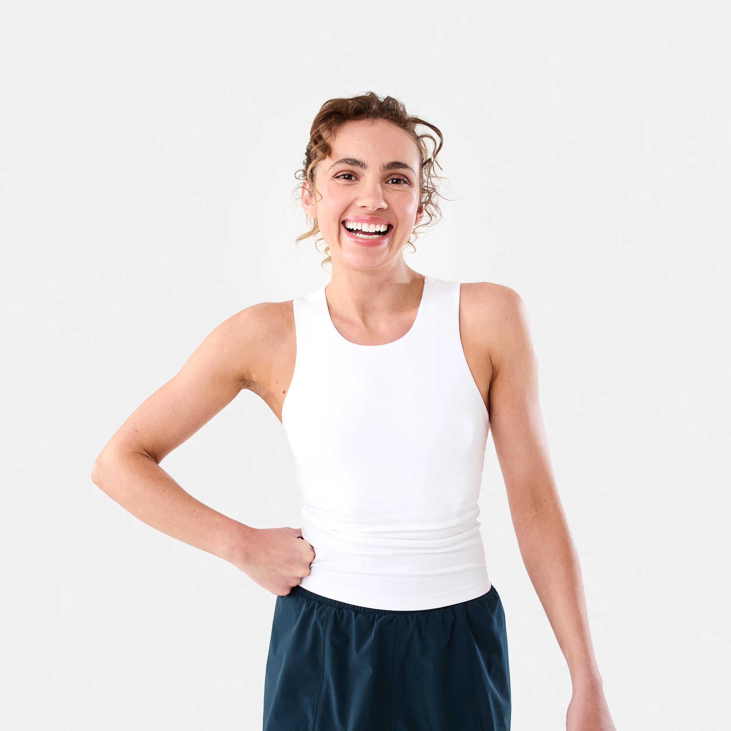 1 Active Womens Scoop Tank WHITE, 1 of 7
