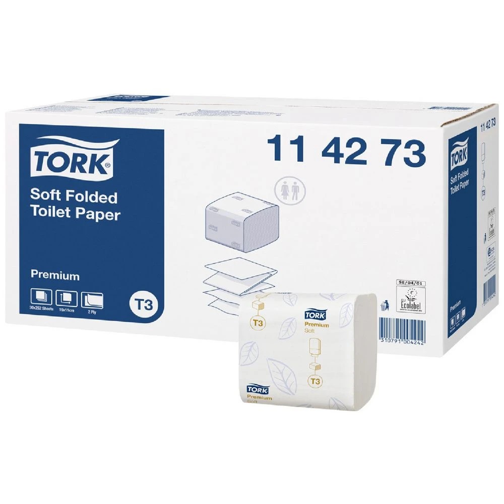1 Tork Premium Soft Folded Toilet Paper 30 Pack, 1 of 2
