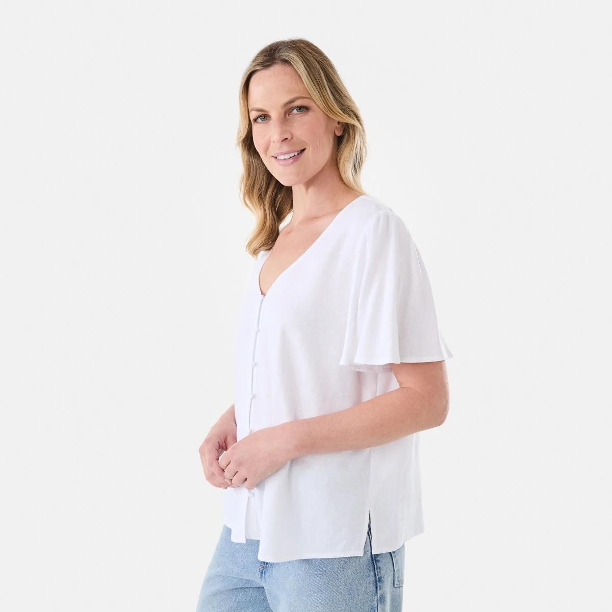 2 Short Sleeve Femme Top White, 2 of 5
