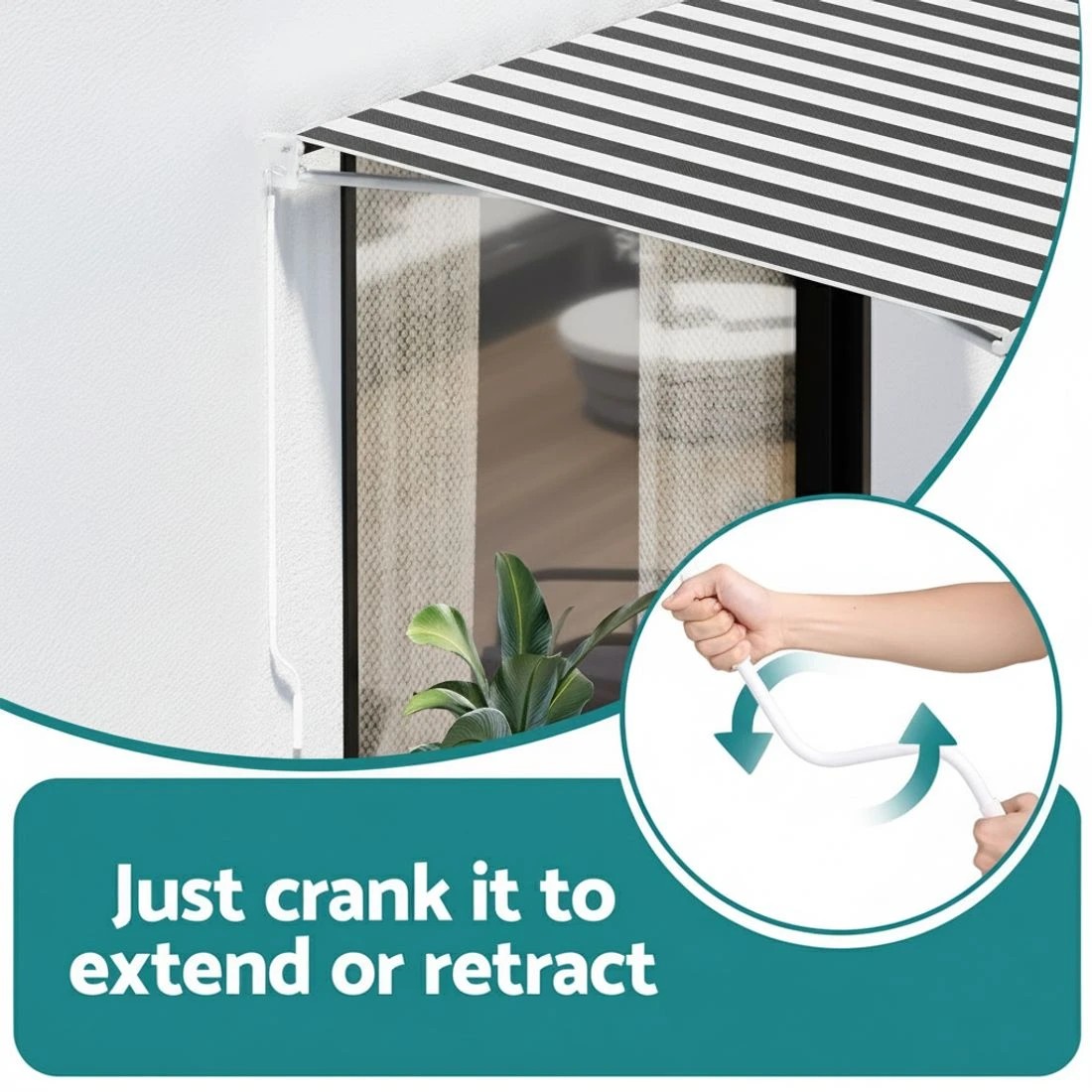 5 Instahut Retractable Folding Arm Awning Motorised Sunshade 5Mx3M - Multi, 5 of 7