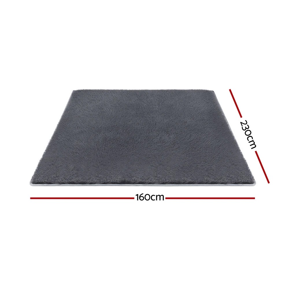 2 Artiss Floor Rug 160x230cm Plush Area Shaggy Rug Living Room Bedroom Carpet - Grey, 2 of 9
