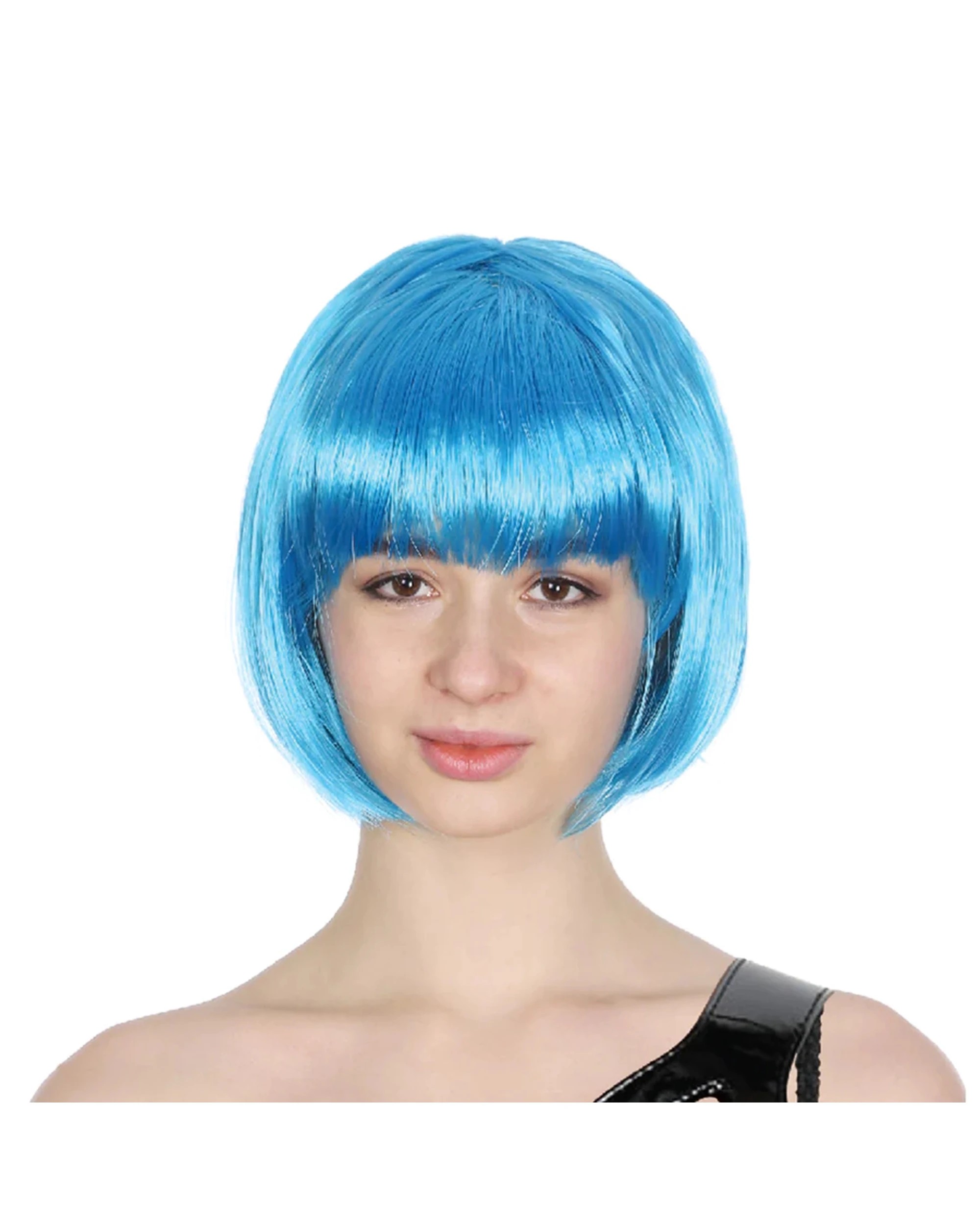 1 Partyrama Electric Bob Wig With Fringe - One Size - Blue, 1 of 1