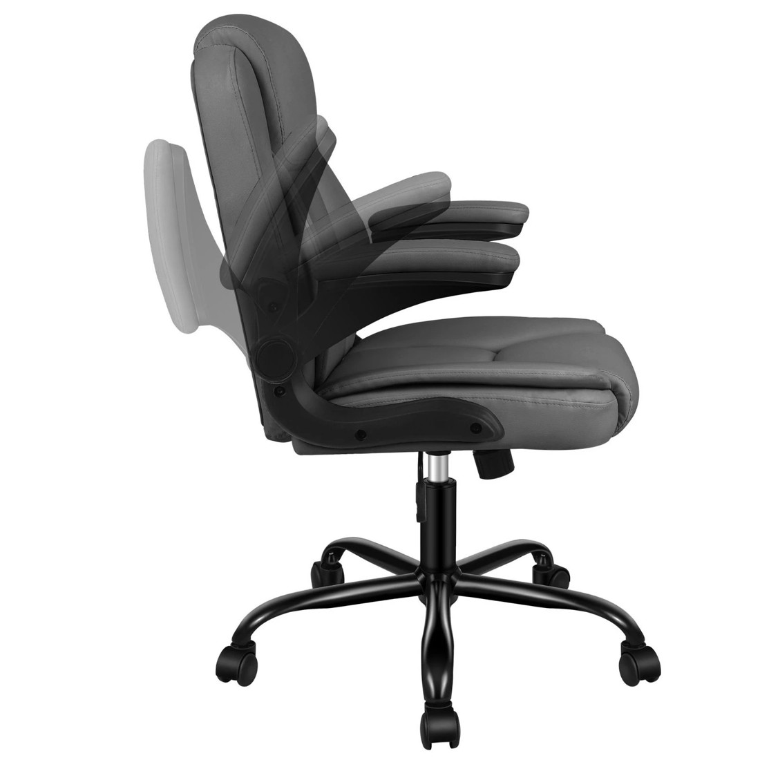6 Alfordson Massage Office Chair Executive Computer Gaming Seat PU Leather - Grey, 6 of 10